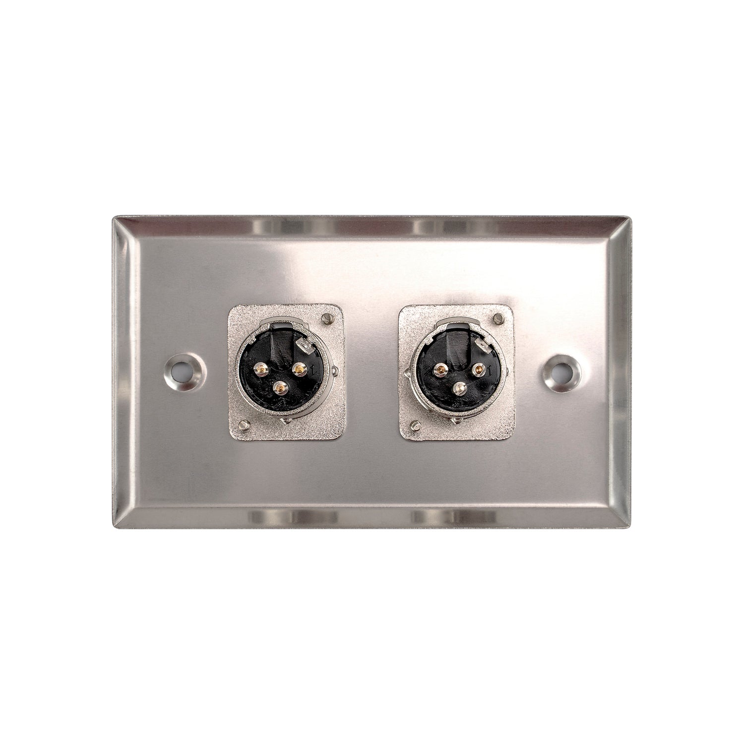 Duplex Metal Wall Plate XLR Male Connection (WP-XLR-M2)