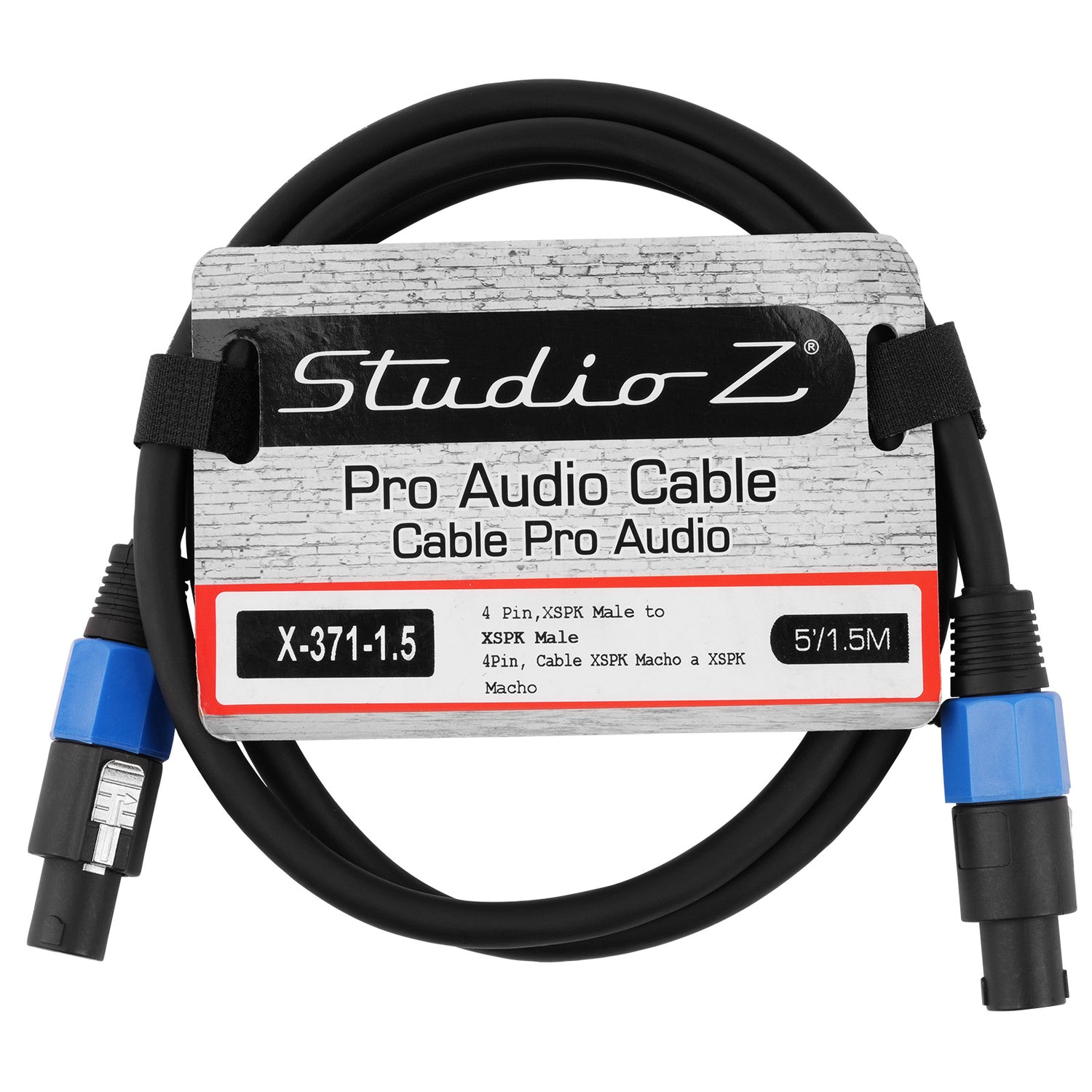 5 Wire SPKN Male to SPKN Male Pro Audio Cable (X-371-1.5)