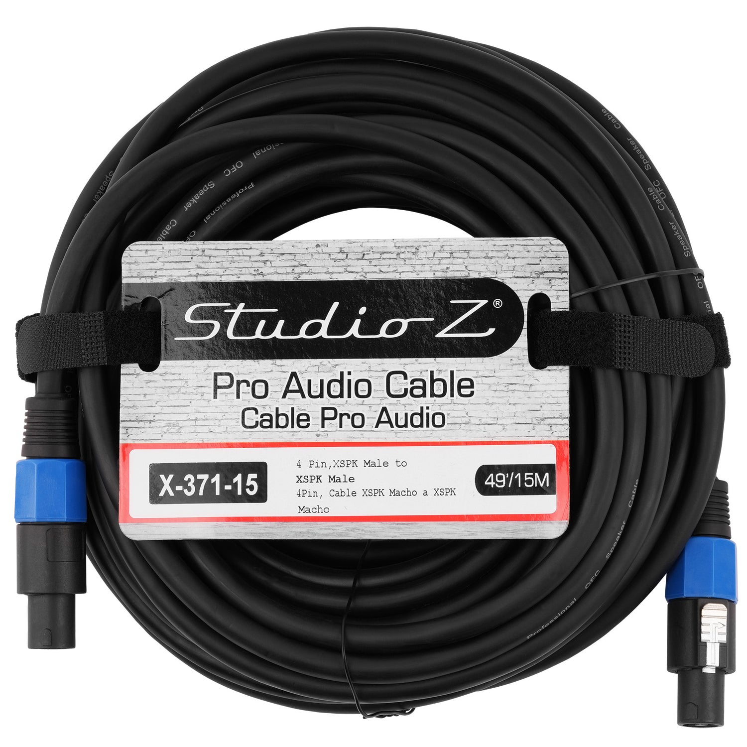 5 Wire SPKN Male to SPKN Male Pro Audio Cable (X-371-15)