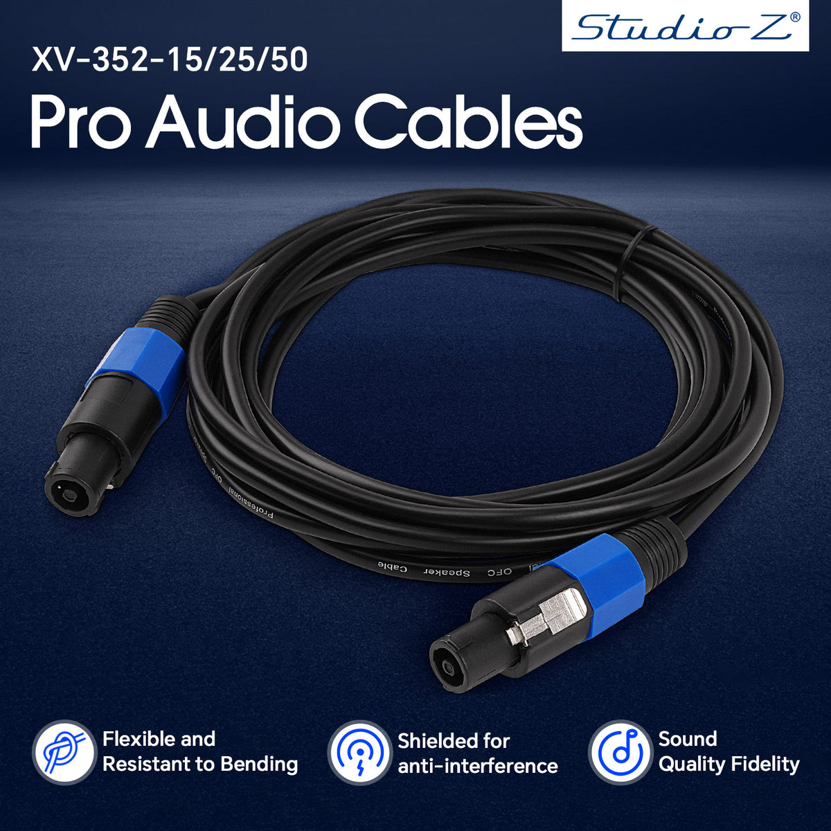 50’ SPKN Male to SPKN Male Pro Audio Cable (XV-352-50)