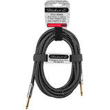 10' Black Woven 1/4" to 1/4" Heavy-Duty Pro Audio Cable (ZICW-201414-10B)