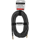 30' Black Woven 1/4" to 1/4" Heavy-Duty Pro Audio Cable (ZICW-201414-30B)