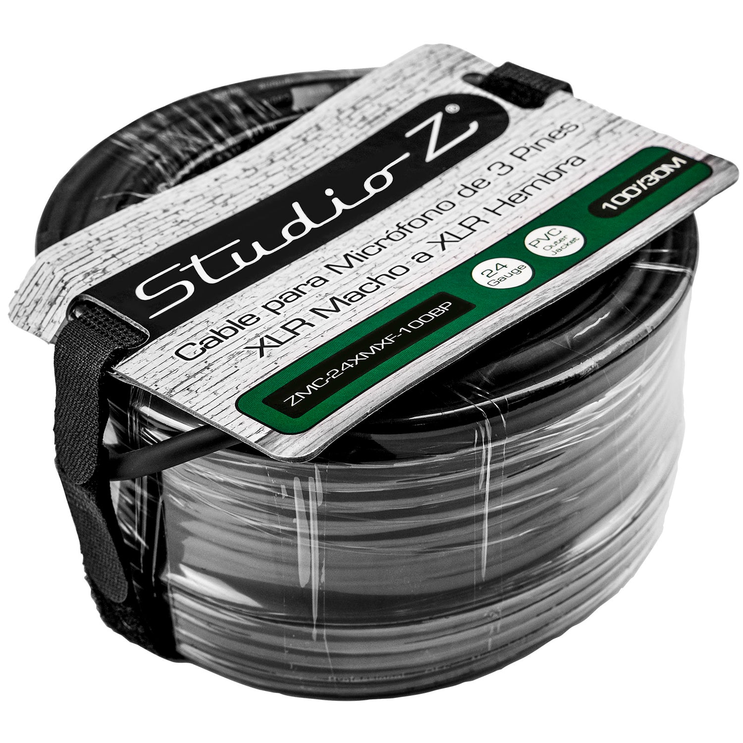 100' 3 Pin XLR Male to 3 Pin XLR Female, Microphone Cable (ZMC-24XMXF-100BP)