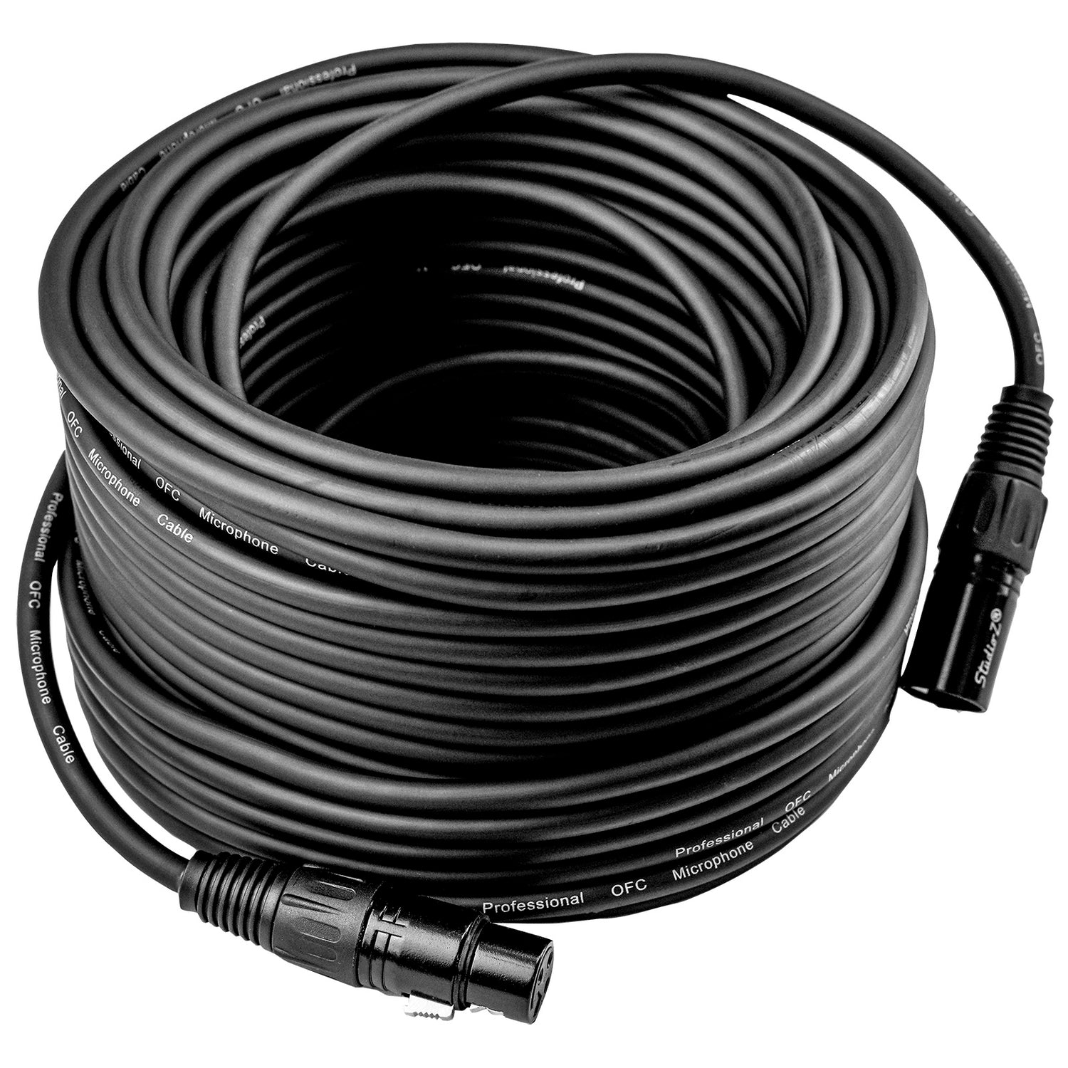 100' 3 Pin XLR Male to 3 Pin XLR Female, Microphone Cable (ZMC-24XMXF-100BP)