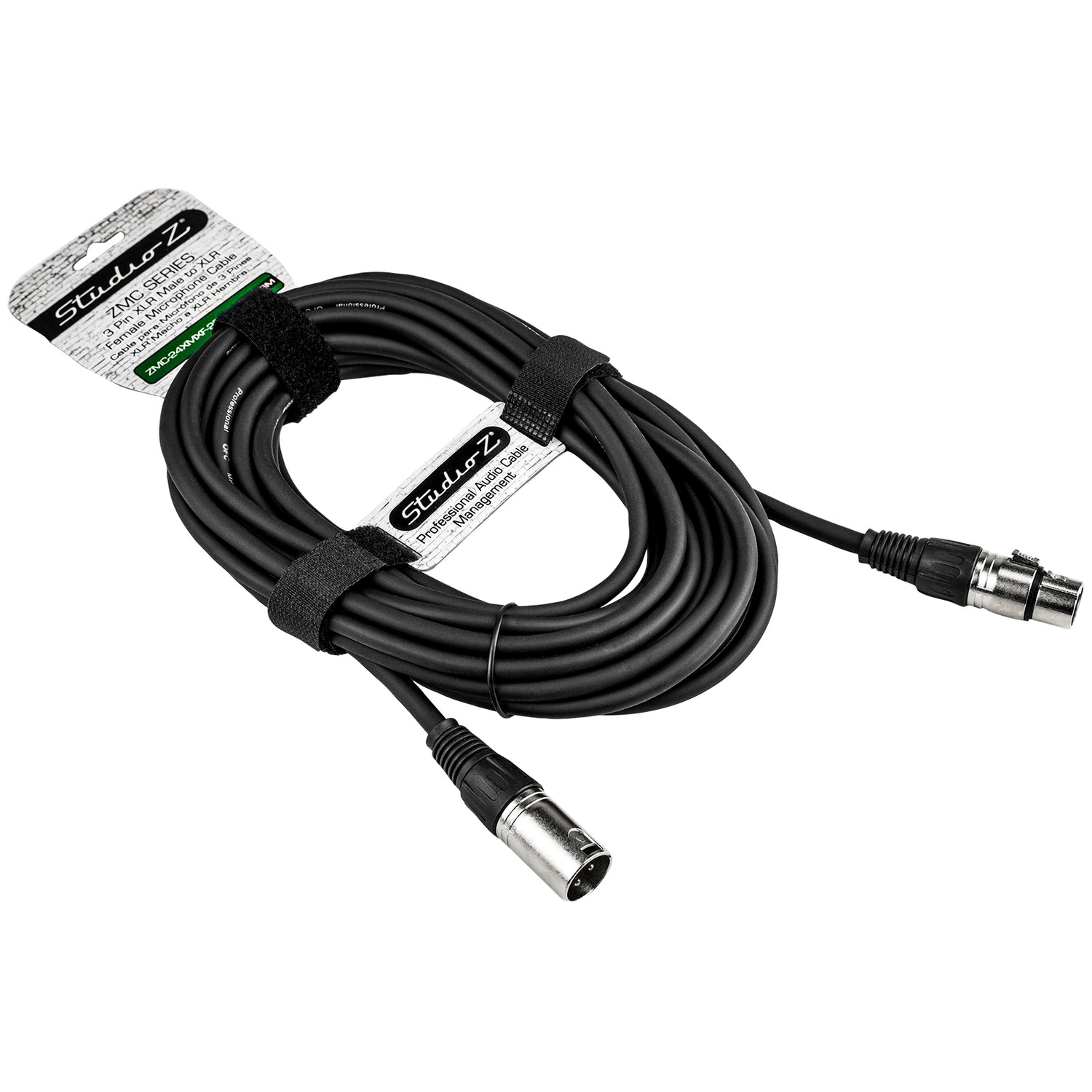 25' 3 Pin XLR Male to 3 Pin XLR Female, Microphone Cable (ZMC-24XMXF-25NP)
