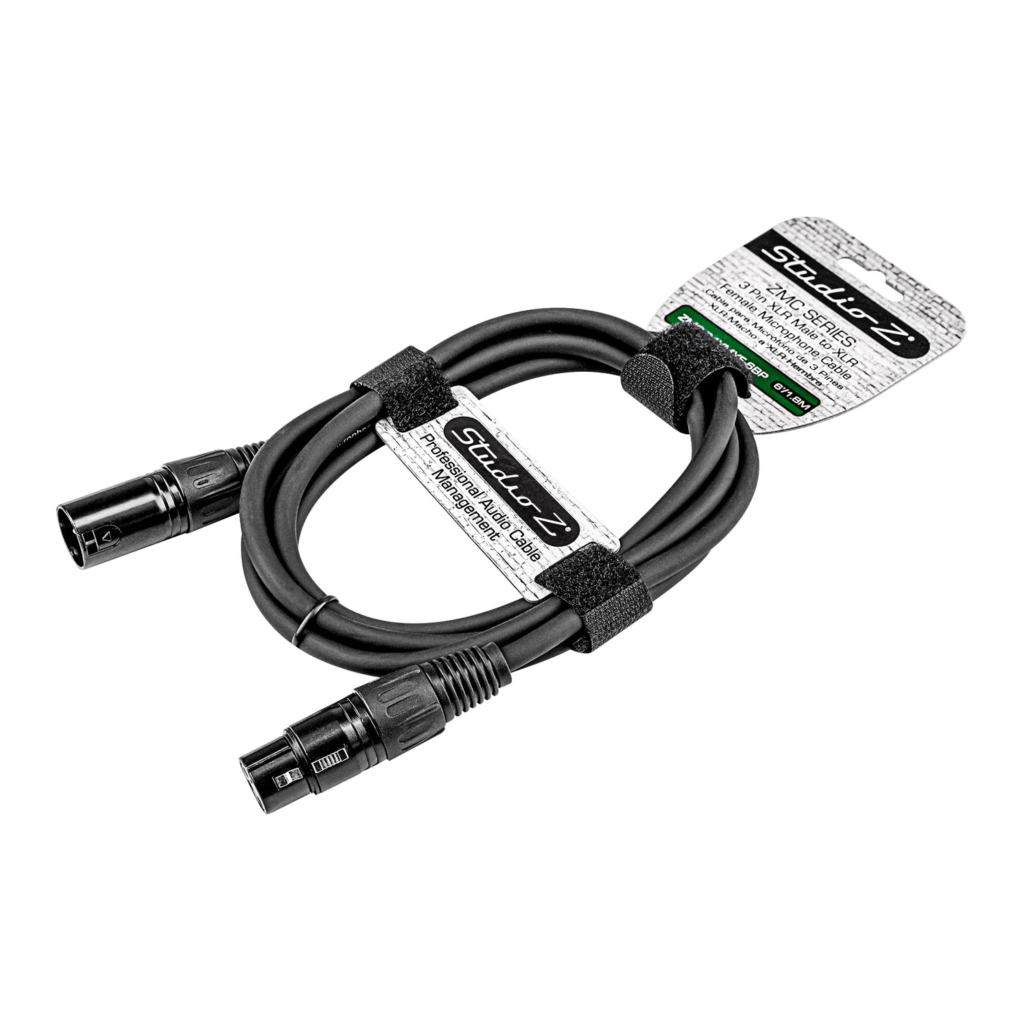 6' 3 Pin XLR Male to 3 Pin XLR Female, Microphone Cable (ZMC-24XMXF-6BP)