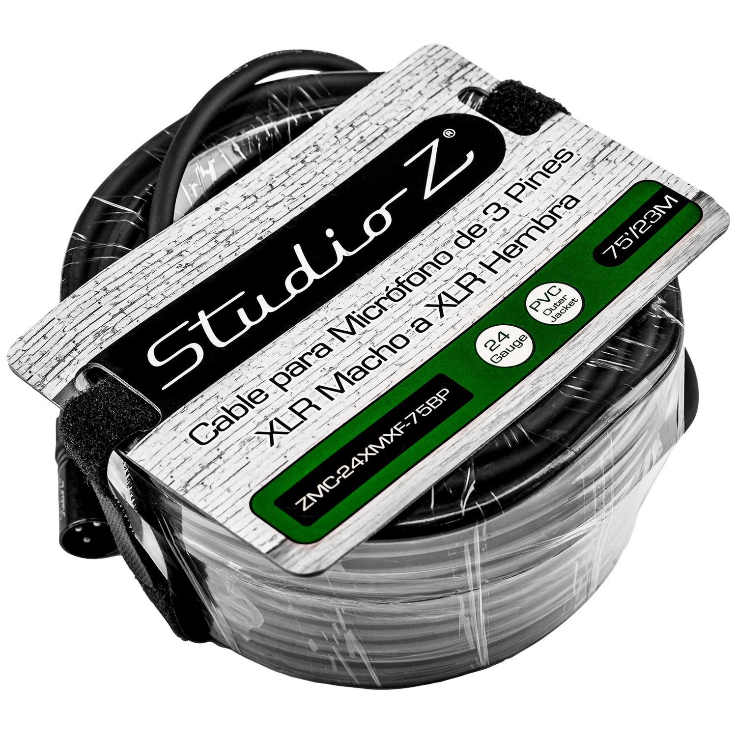 75' 3 Pin XLR Male to 3 Pin XLR Female, Microphone Cable (ZMC-24XMXF-75BP)