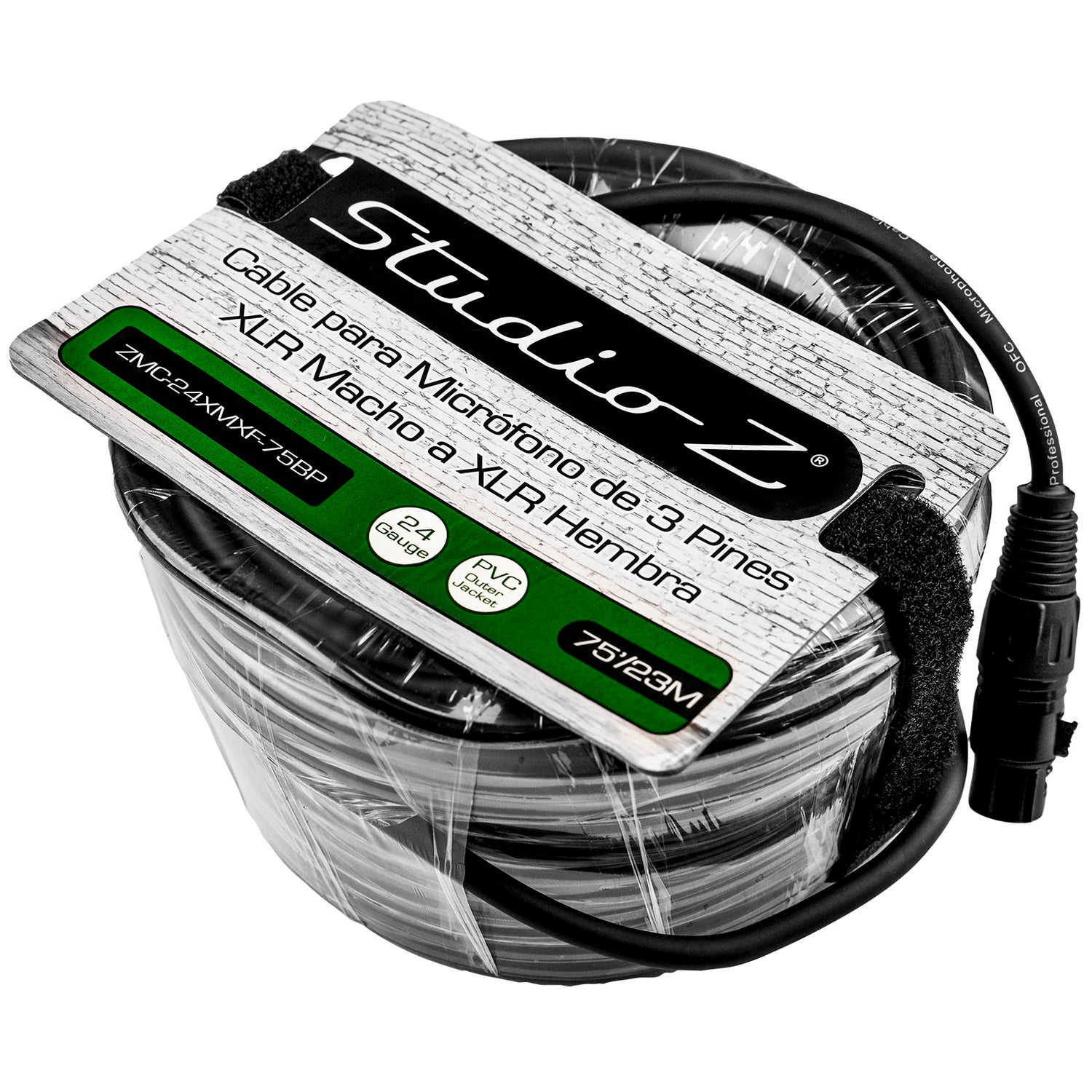 75' 3 Pin XLR Male to 3 Pin XLR Female, Microphone Cable (ZMC-24XMXF-75BP)