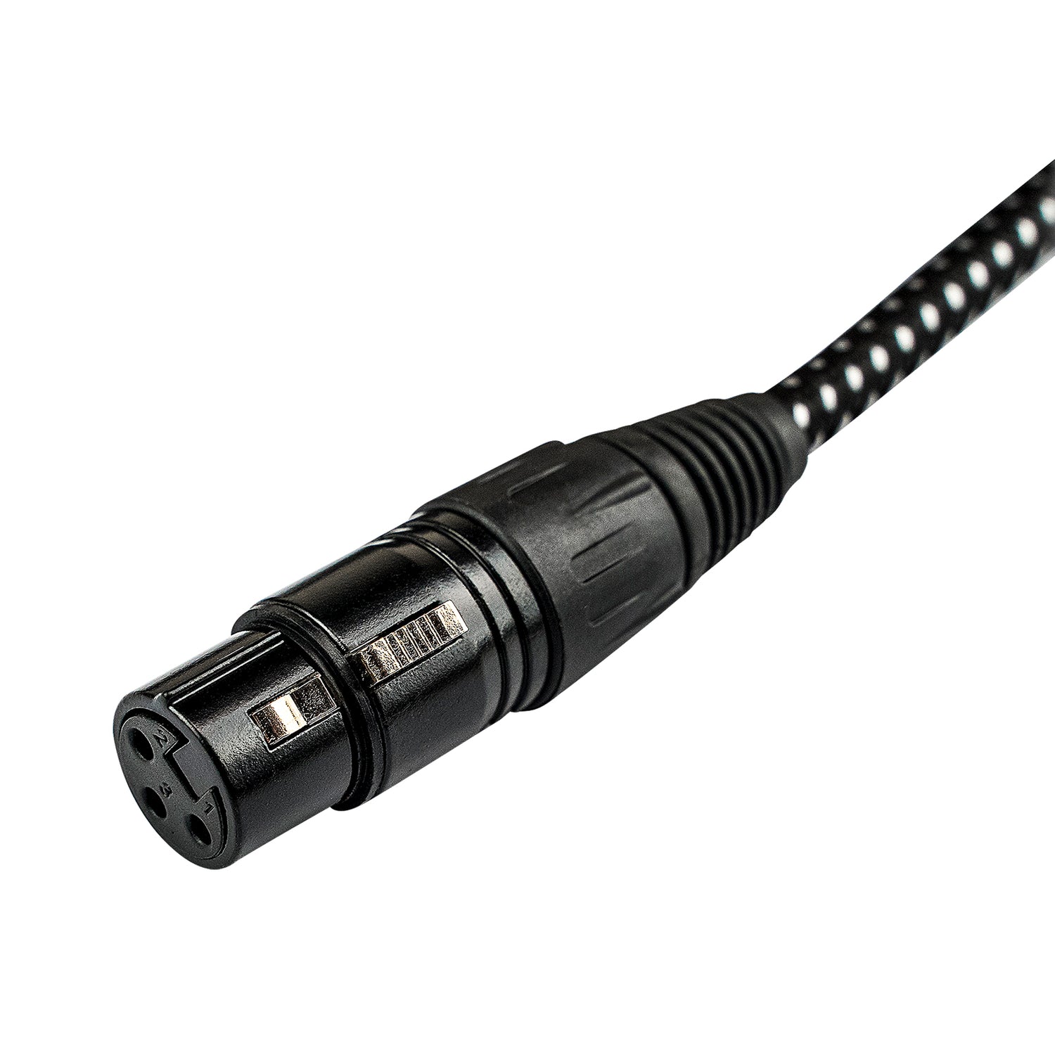 10' Black Woven 3 Pin XLR Male to 3 Pin XLR Female, Microphone Cable (ZMCW-24XMXF-10B)