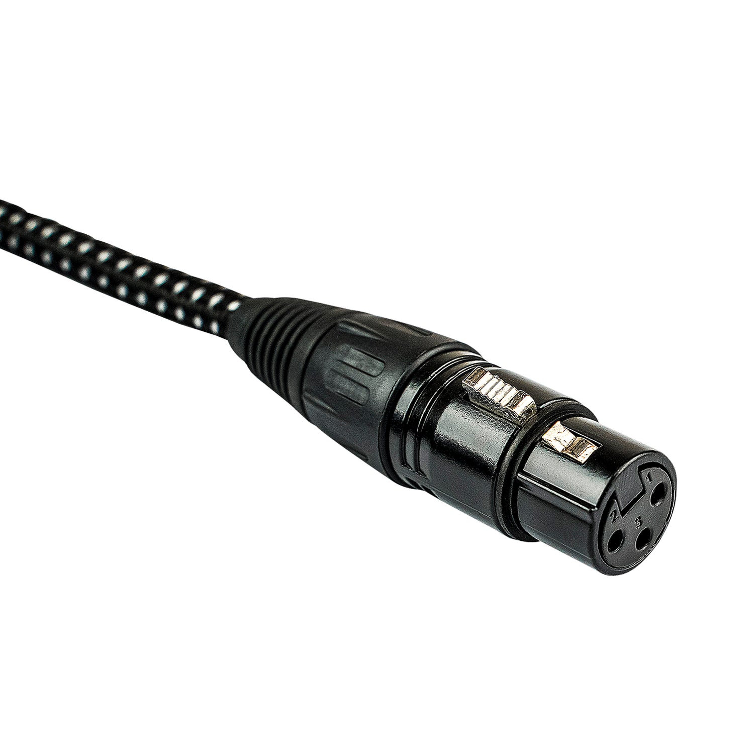 25' Black Woven 3 Pin XLR Male to 3 Pin XLR Female, Microphone Cable (ZMCW-24XMXF-25B)