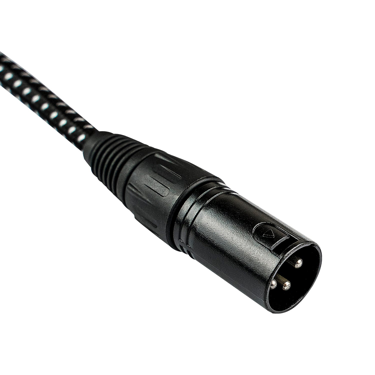 25' Black Woven 3 Pin XLR Male to 3 Pin XLR Female, Microphone Cable (ZMCW-24XMXF-25B)