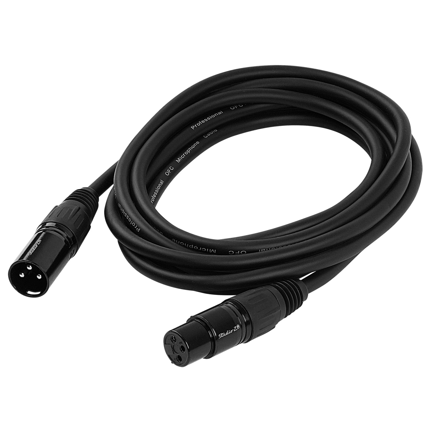 10' 3 Pin XLR Male to XLR Female Microphone Cable (ZMV-24XMXF-10BP)