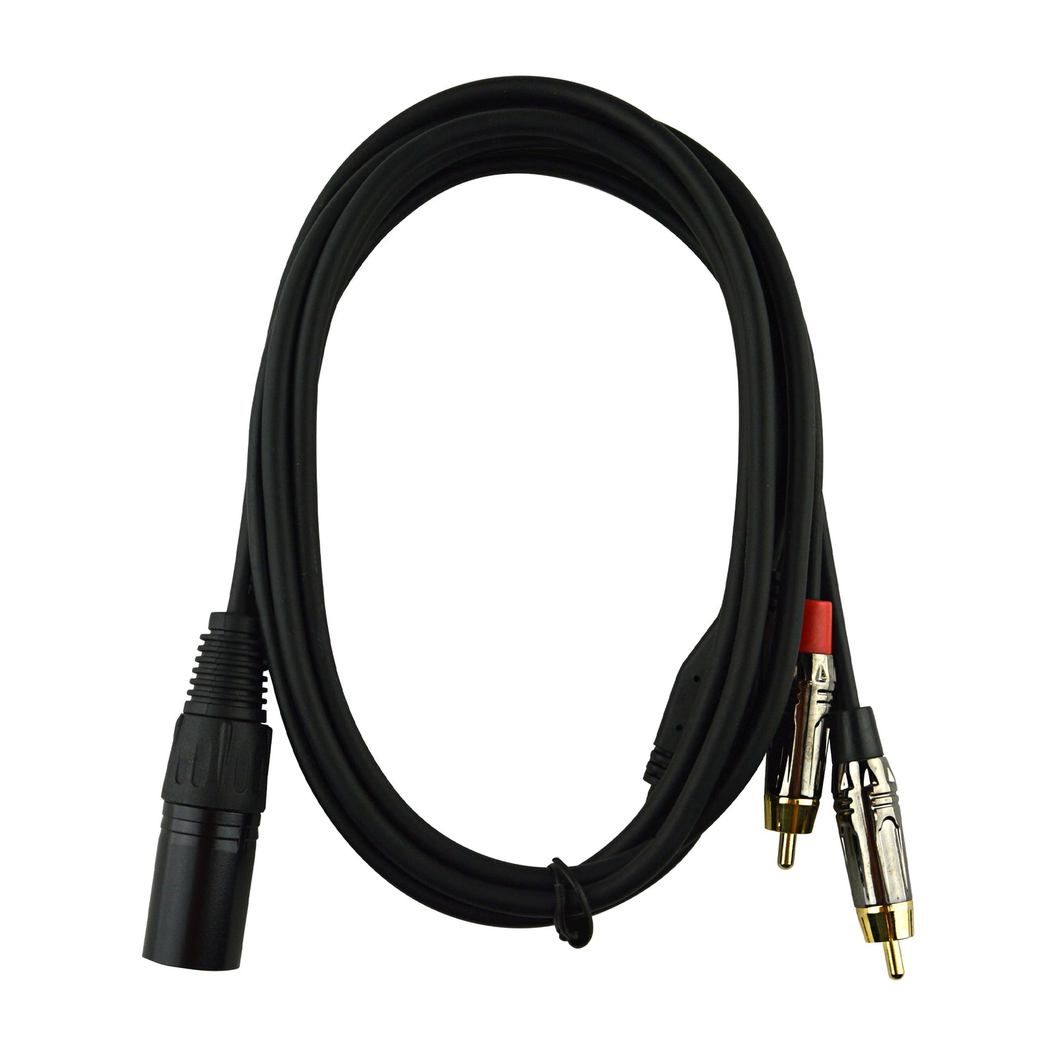5' Y-Adapter 3 Pin XLR Male Dual RCA Cable (ZP-Y24XMPRCA-5)