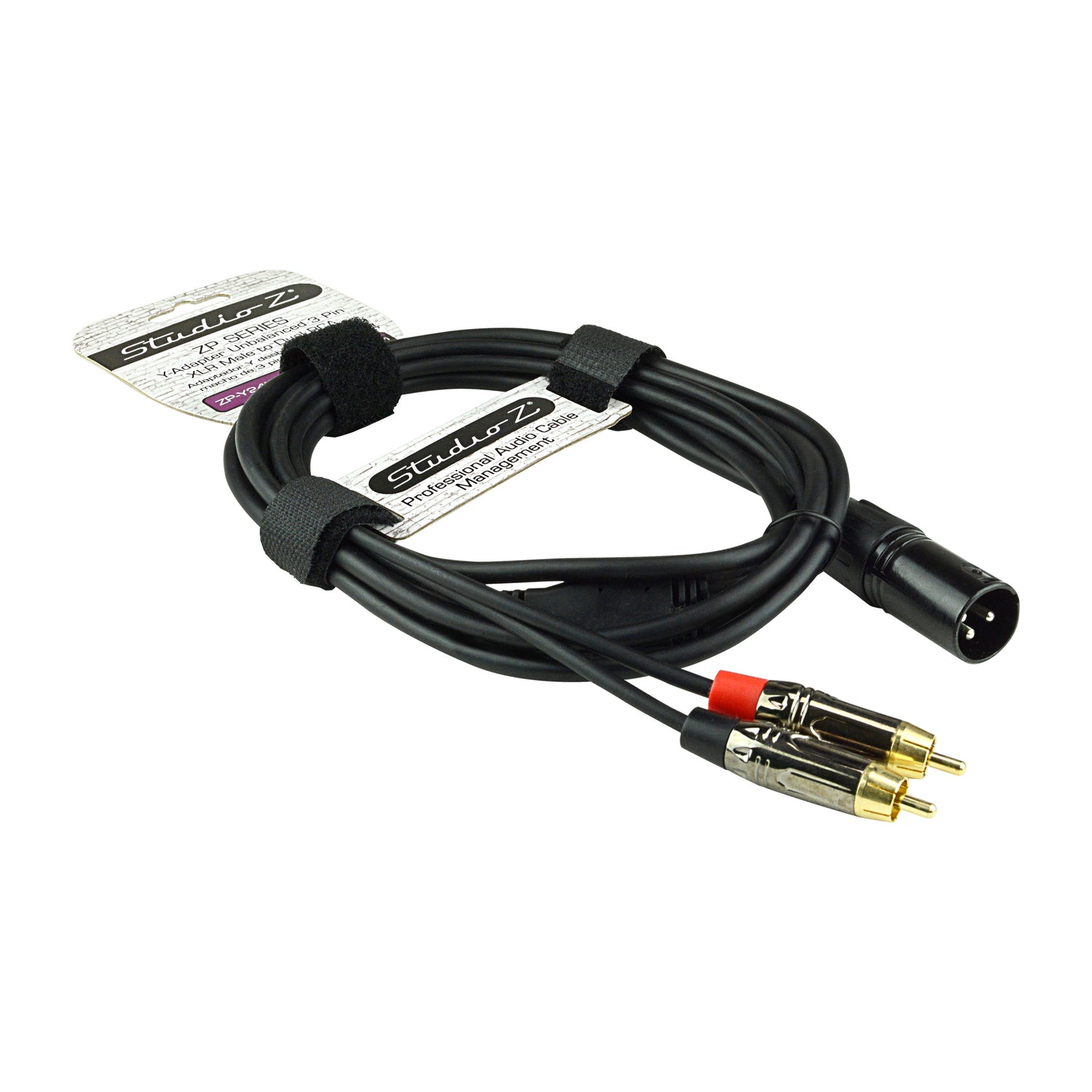 5' Y-Adapter Unbalanced 3 Pin XLR Male to Dual RCA cable (ZP-Y24XUDRCA-5)