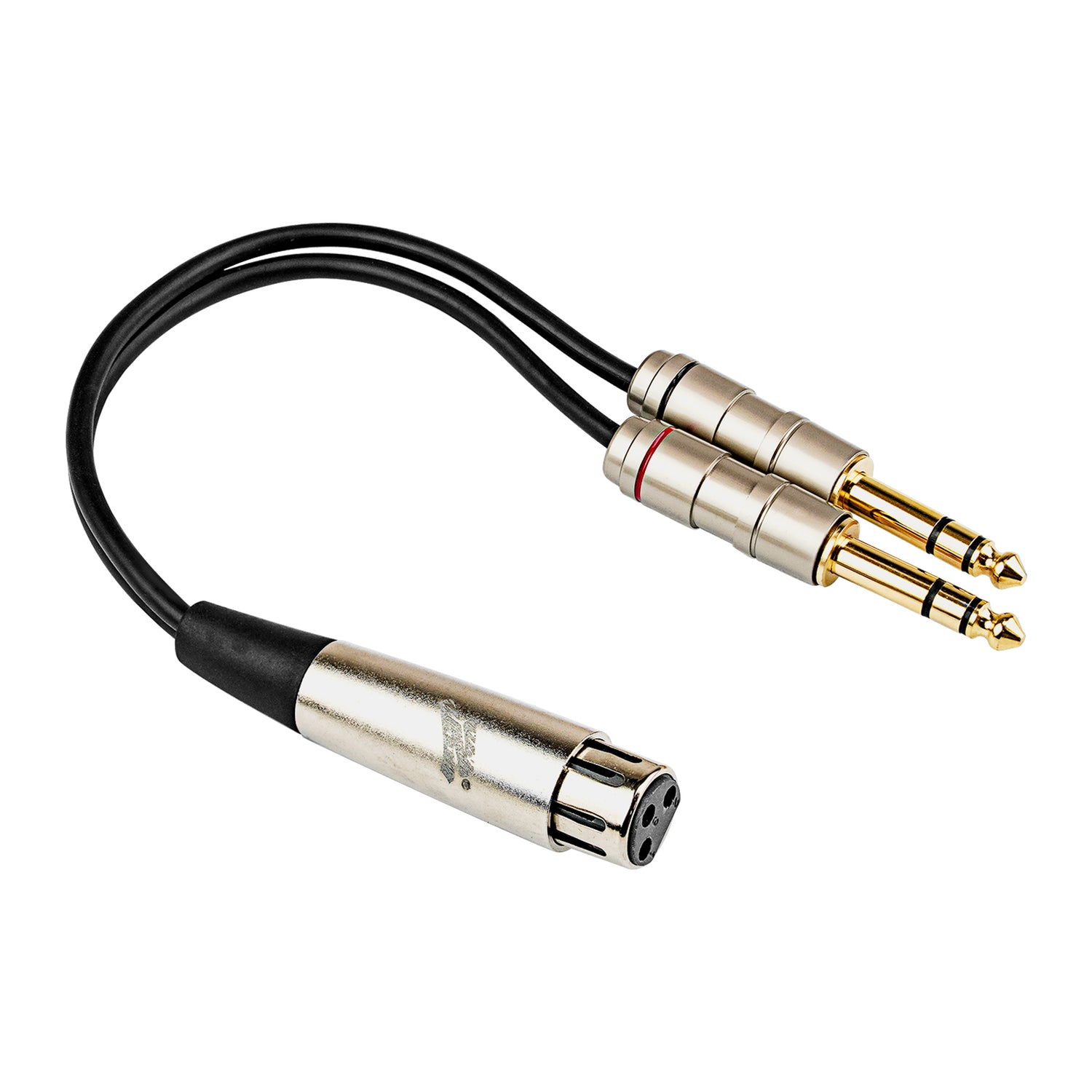 Y-Adapter 3 Pin XLR Male to Dual 1/4” TRS Stereo Male Cable (ZP-YXLRM14D)
