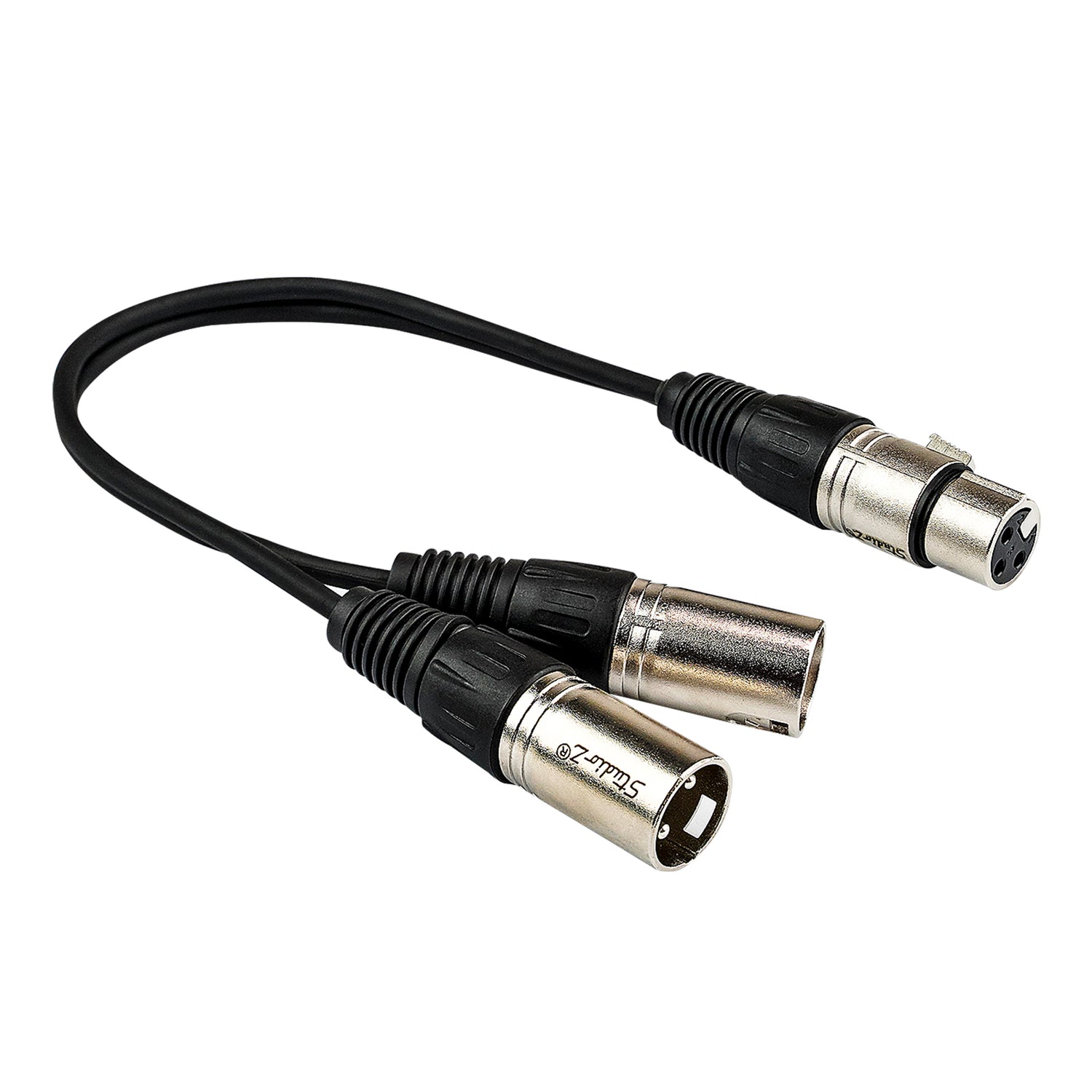 1' Y-Adapter 3 Pin XLR Female to Dual 3 Pin XLR Male Cable (ZP-YXLRFXLRMD-1)