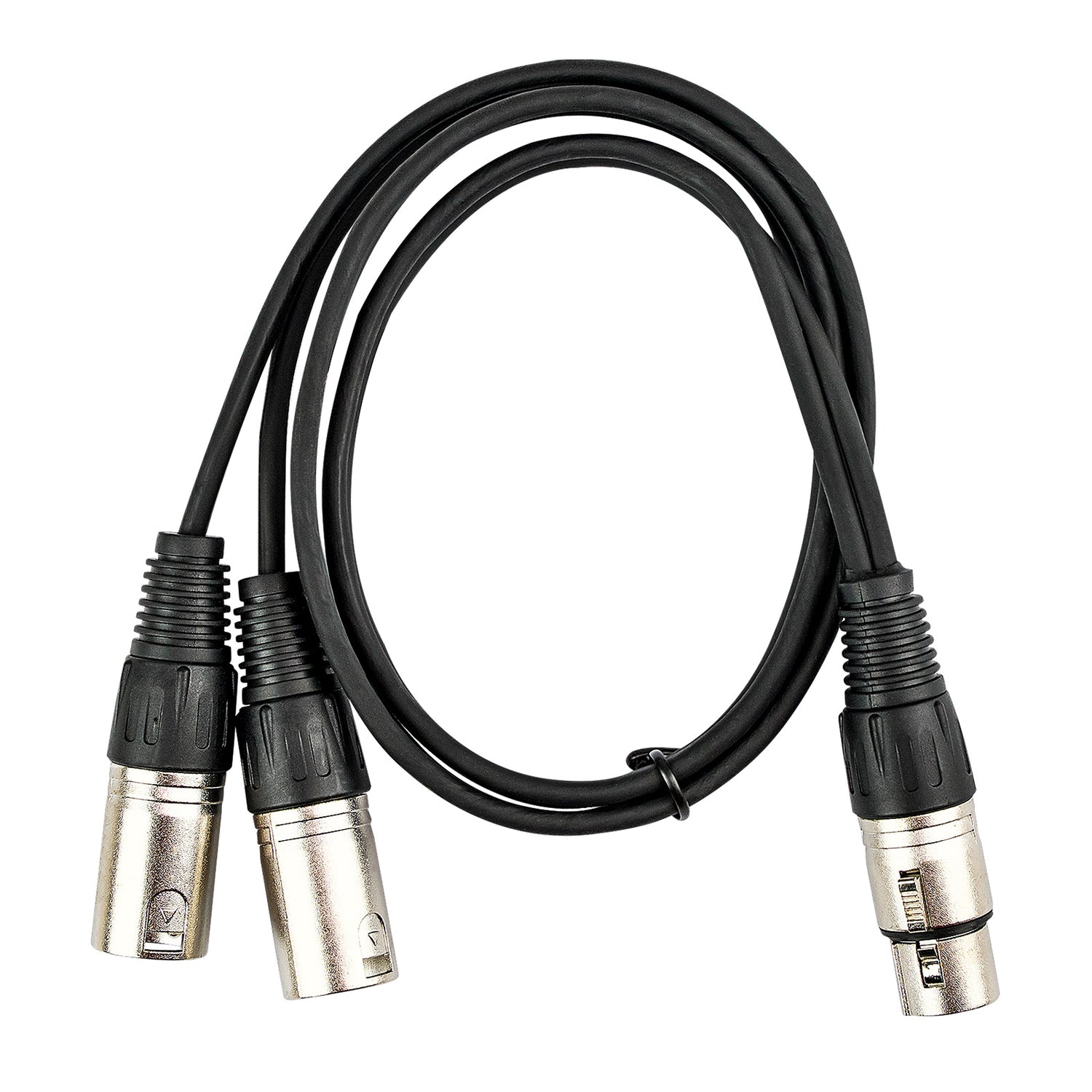 3' Y-Adapter 3 Pin XLR Female to Dual 3 Pin XLR Male Cable (ZP-YXLRFXLRMD-3)
