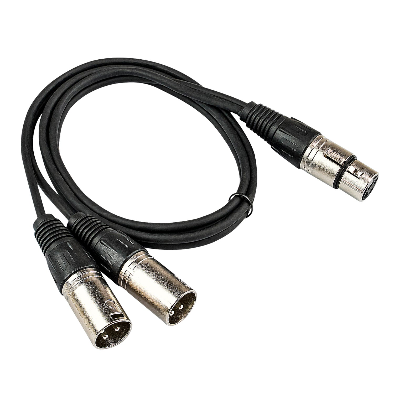 3' Y-Adapter 3 Pin XLR Female to Dual 3 Pin XLR Male Cable (ZP-YXLRFXLRMD-3)
