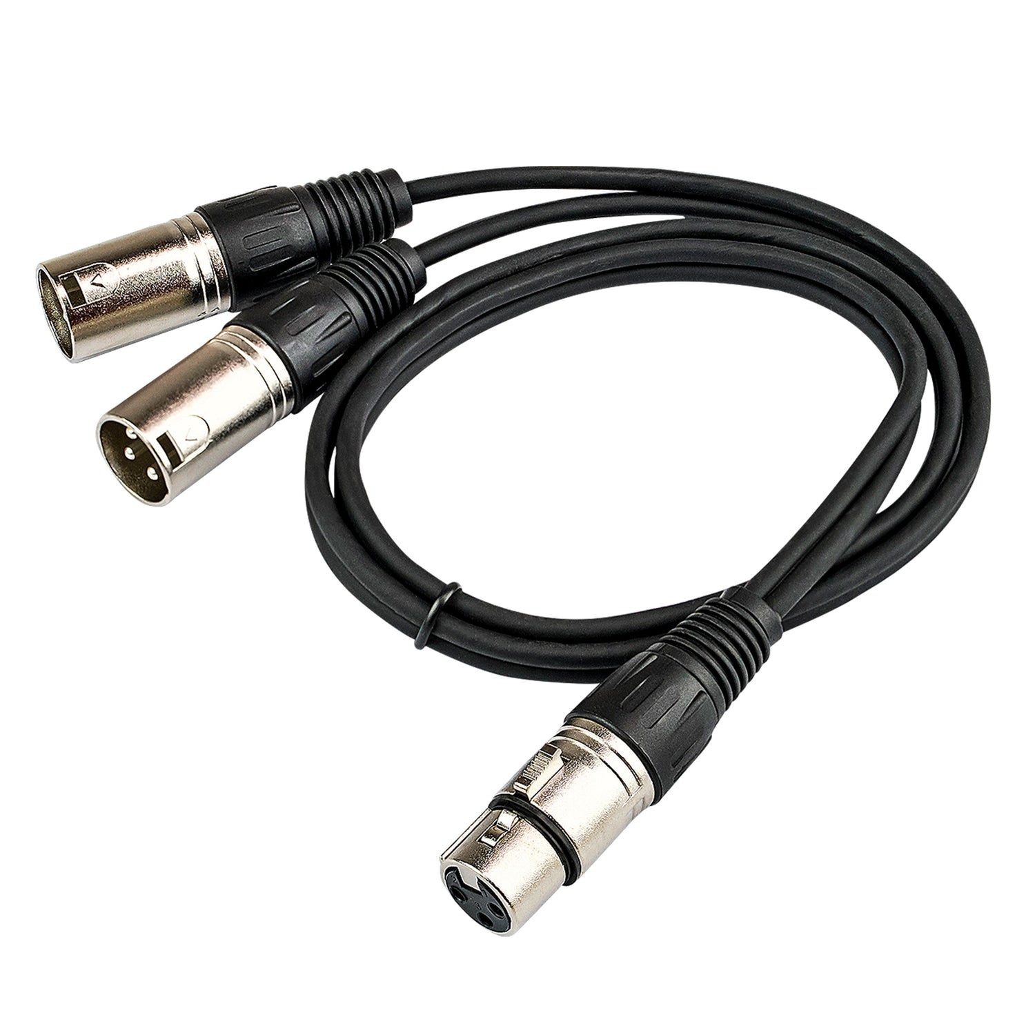 3' Y-Adapter 3 Pin XLR Female to Dual 3 Pin XLR Male Cable (ZP-YXLRFXLRMD-3)