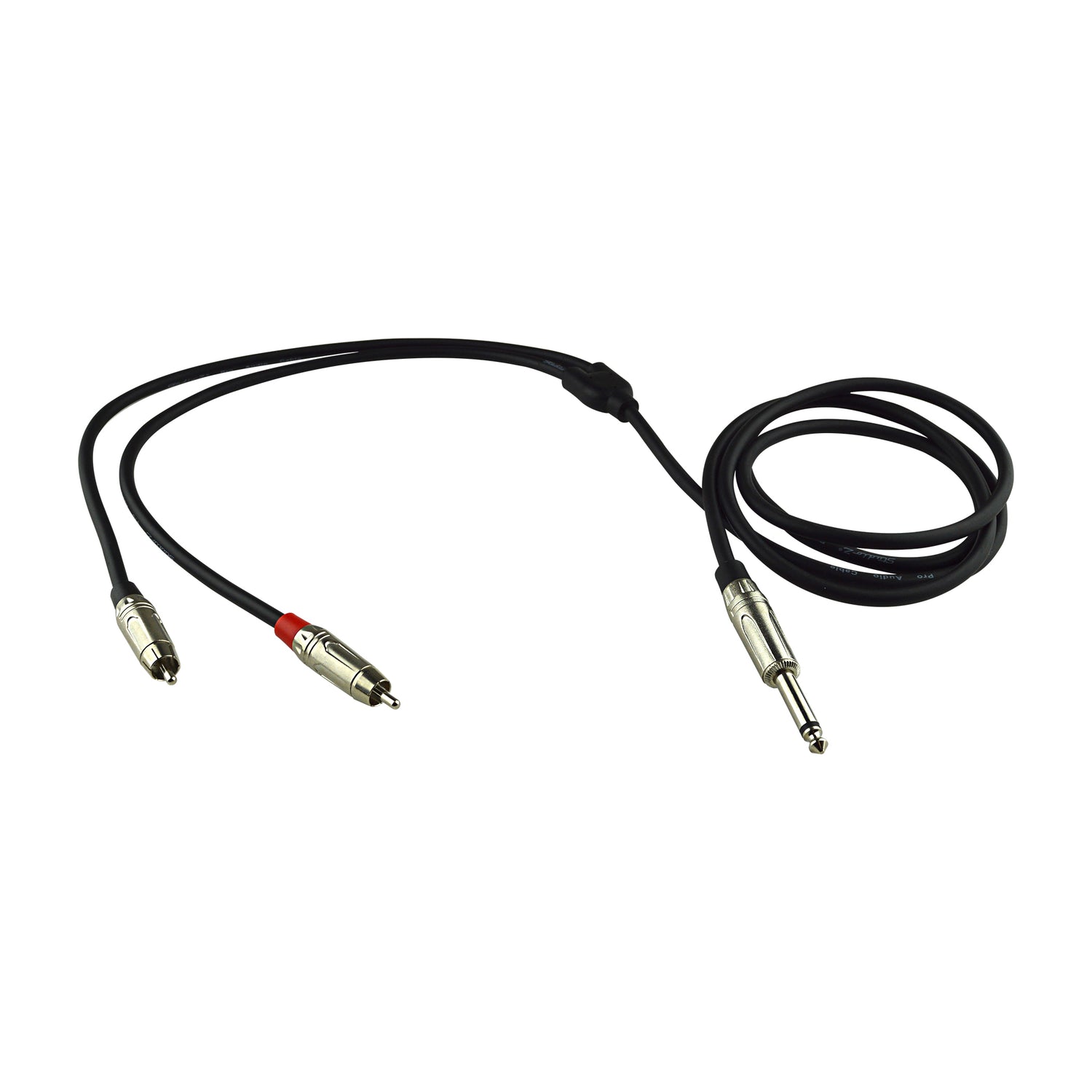 6' Dual RCA Male to 1/4” Male Pro Audio Cable (ZPC-20RCA14M-6)
