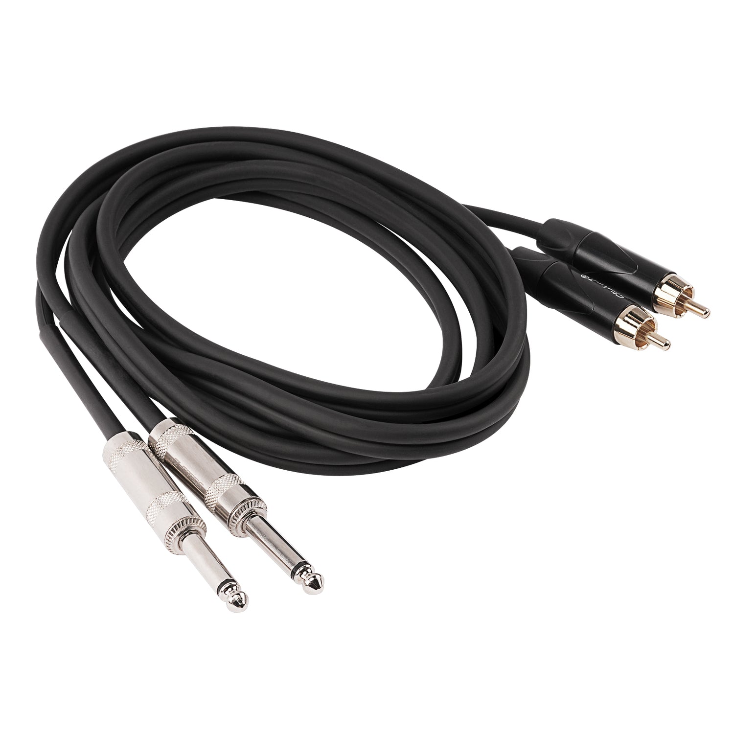 6' Dual RCA Male Plug to Dual 1⁄4” Male Plug (ZPC-24RCAD14-6)