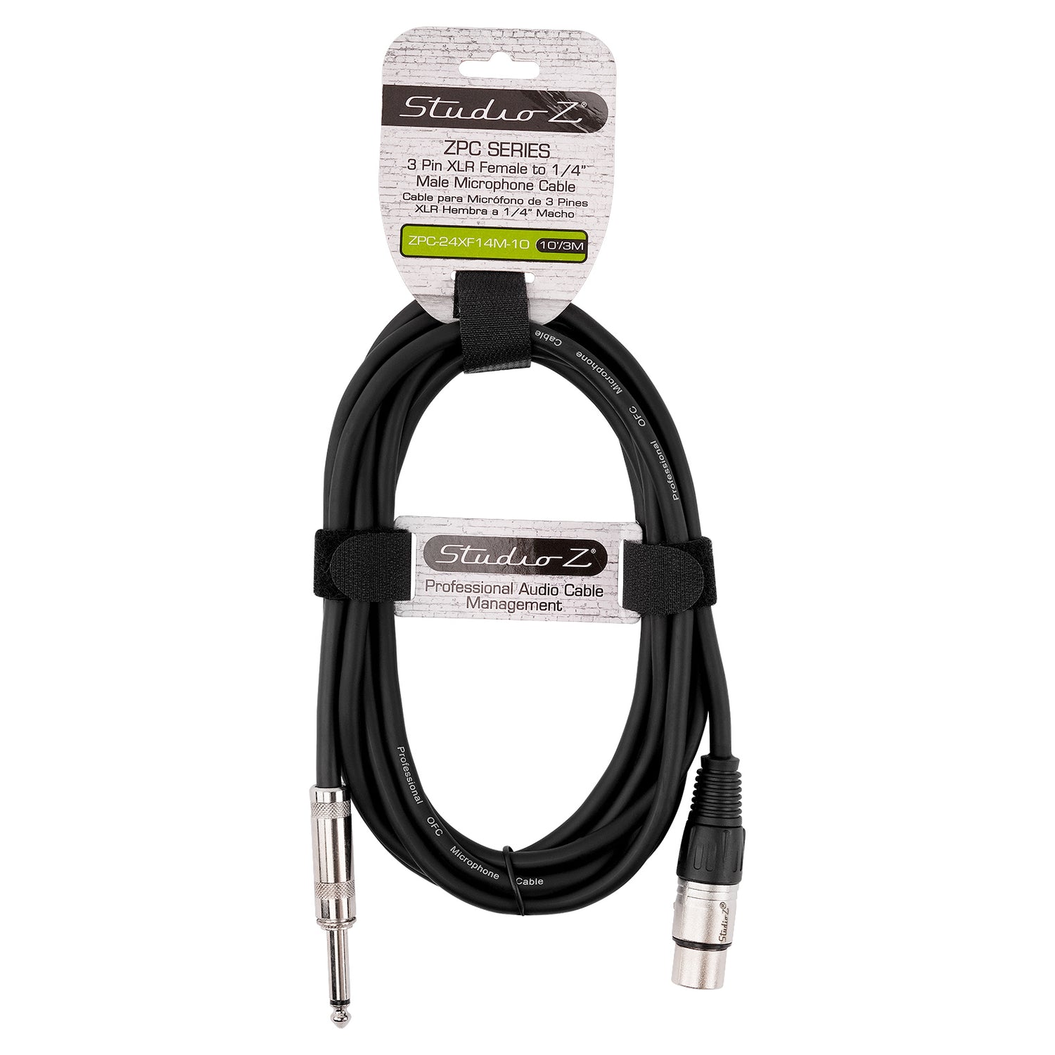 10' 3 Pin XLR Female to 1/4
