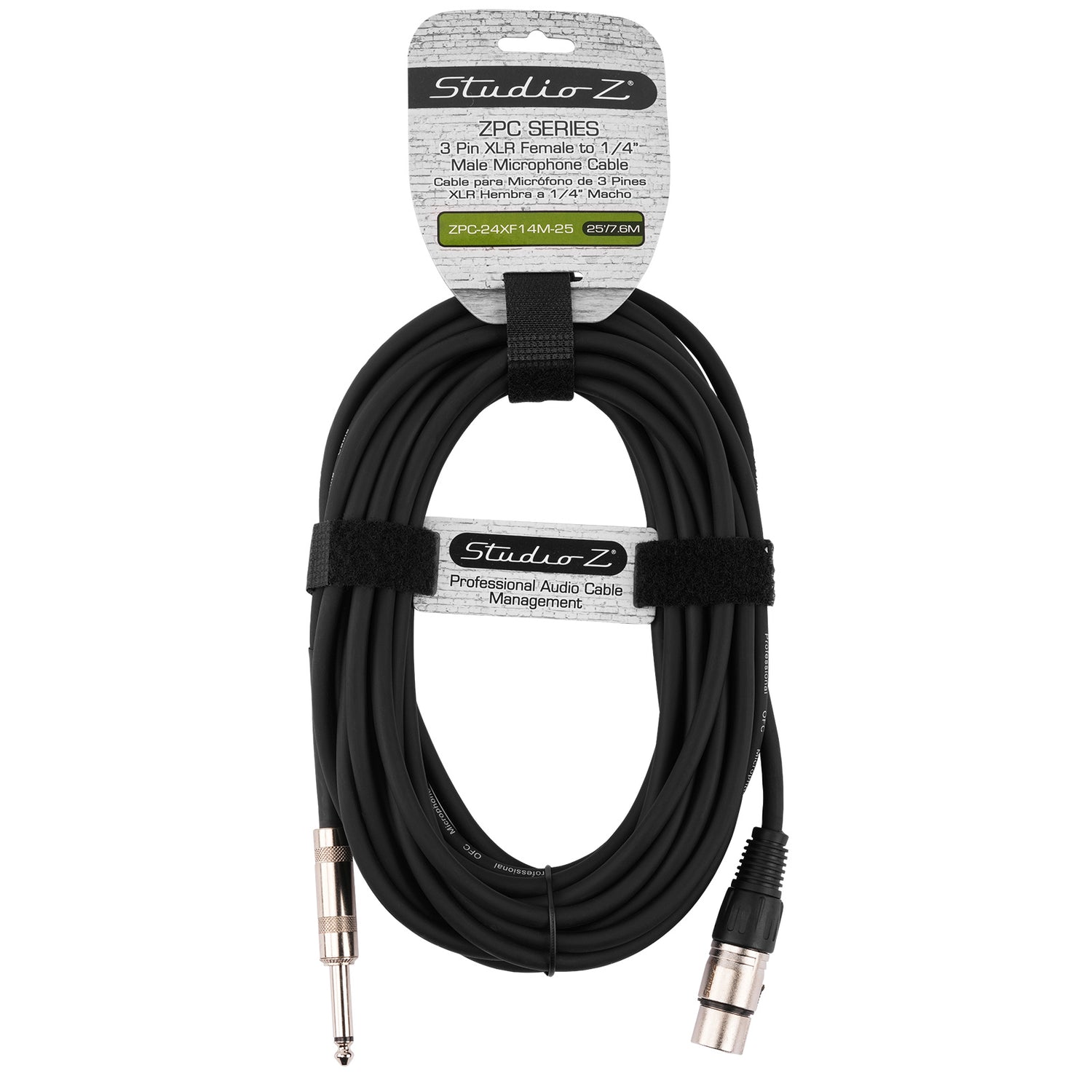 25' 3 Pin XLR Female to 1/4