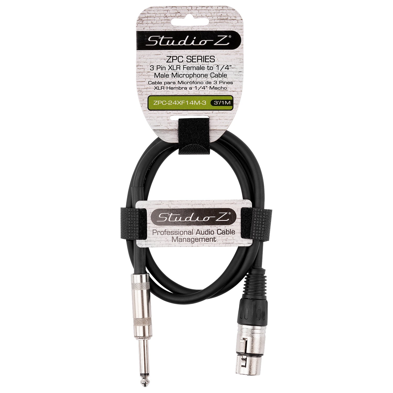 3' 3 Pin XLR Female to 1/4