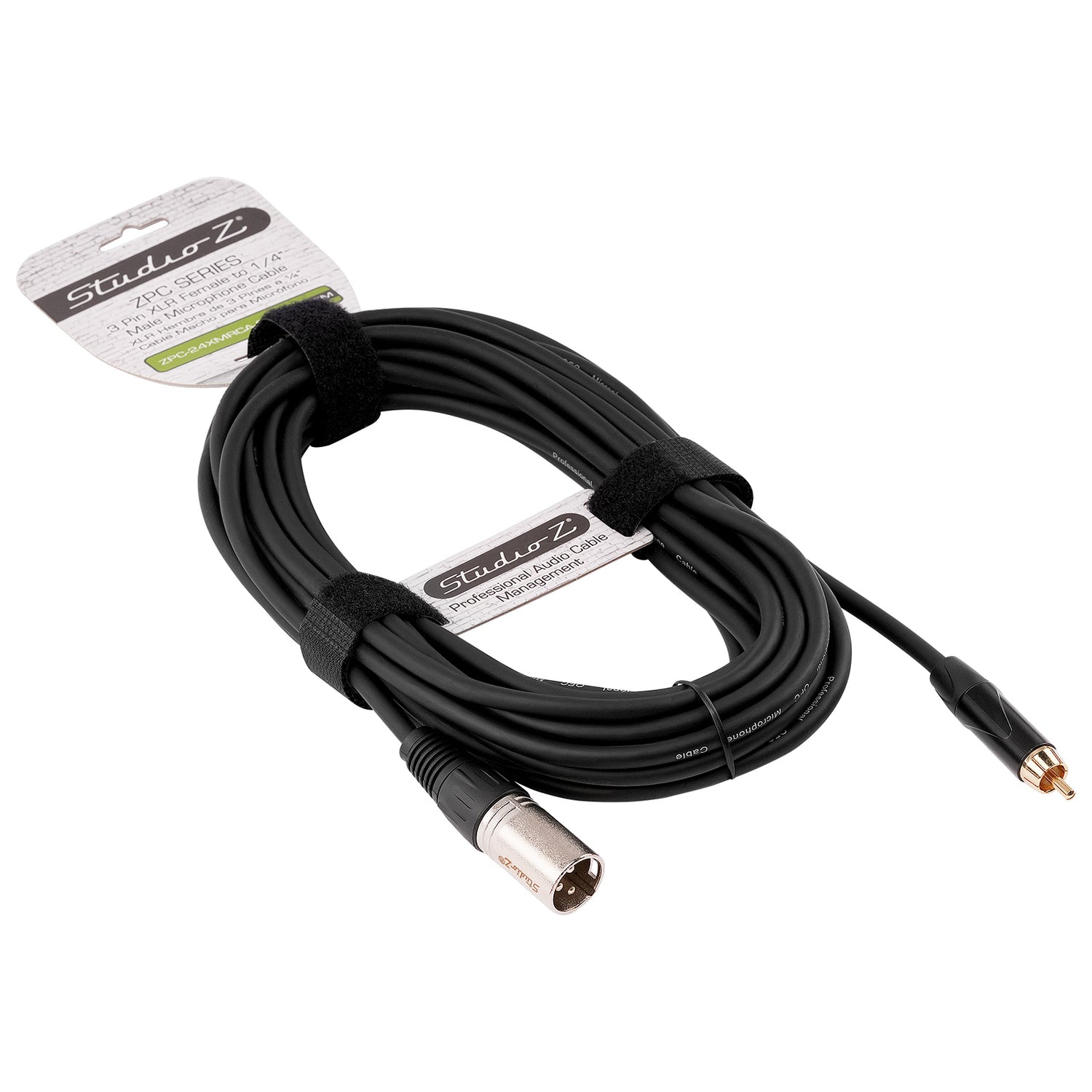 25' 3 Pin XLR Female to RCA Male Plug, Microphone Cable (ZPC-24XMRCA-25)