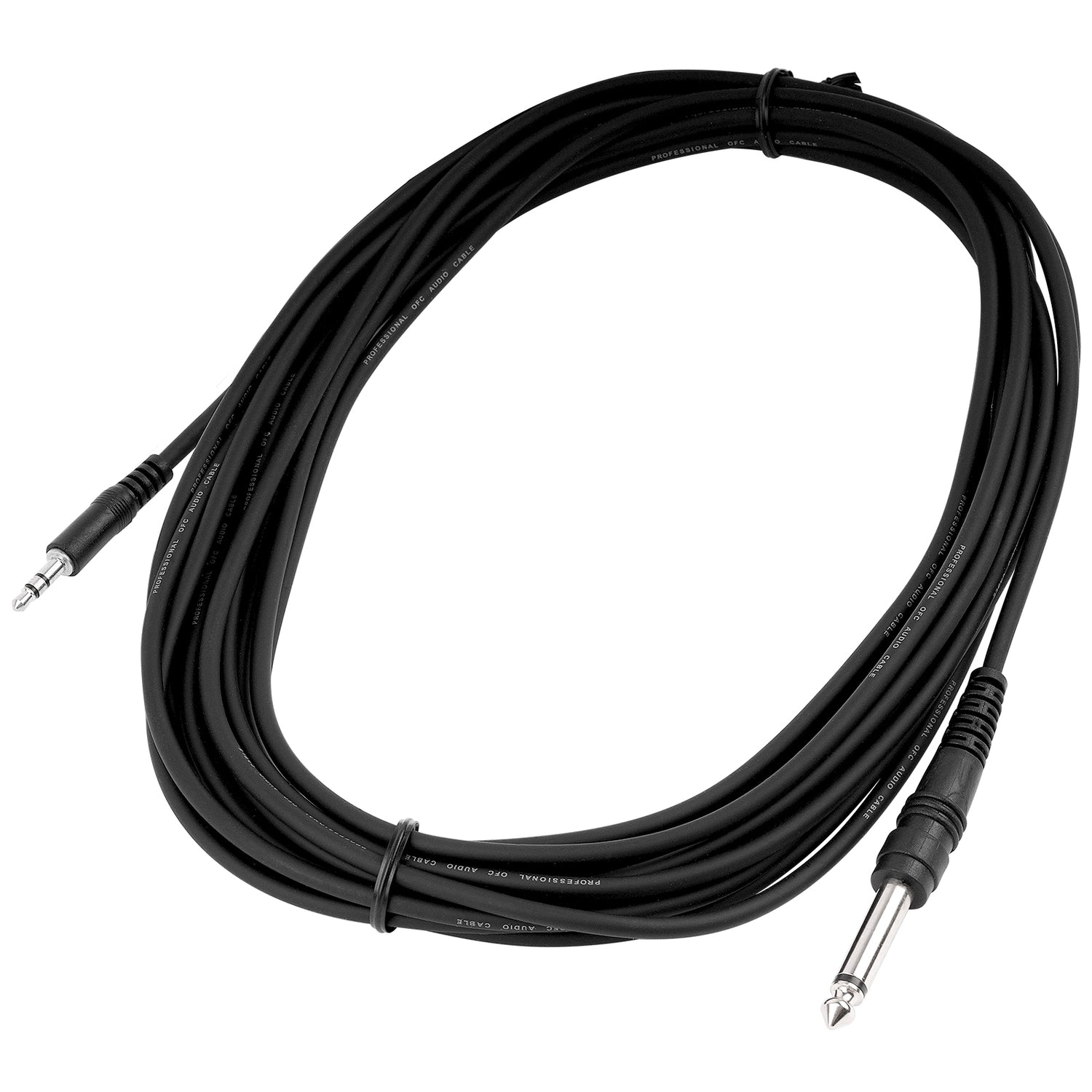 10' Mono Interconnect 1/4” TS to 3.5mm TRS Audio Cable (ZPC-35S14M-10)