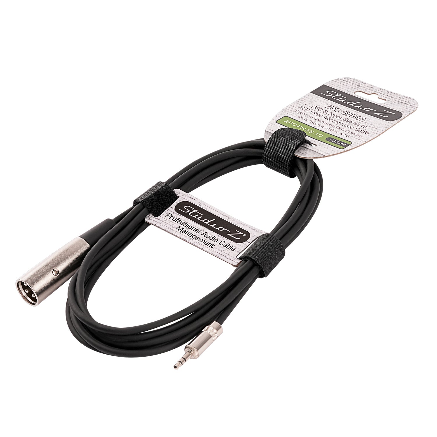 10' OFC 3.5mm Stereo to XLR Male Microphone Cable (ZPC-PH35-10)