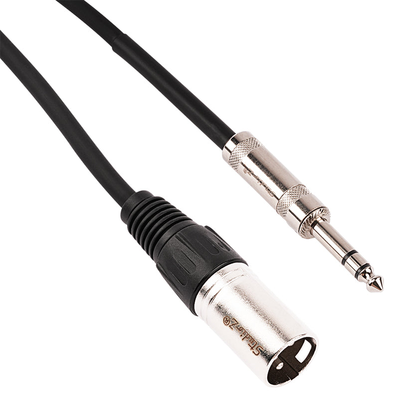25' 3 Pin XLR Male to 1/4” Male Microphone Cable (ZPV-24XM14S-25)