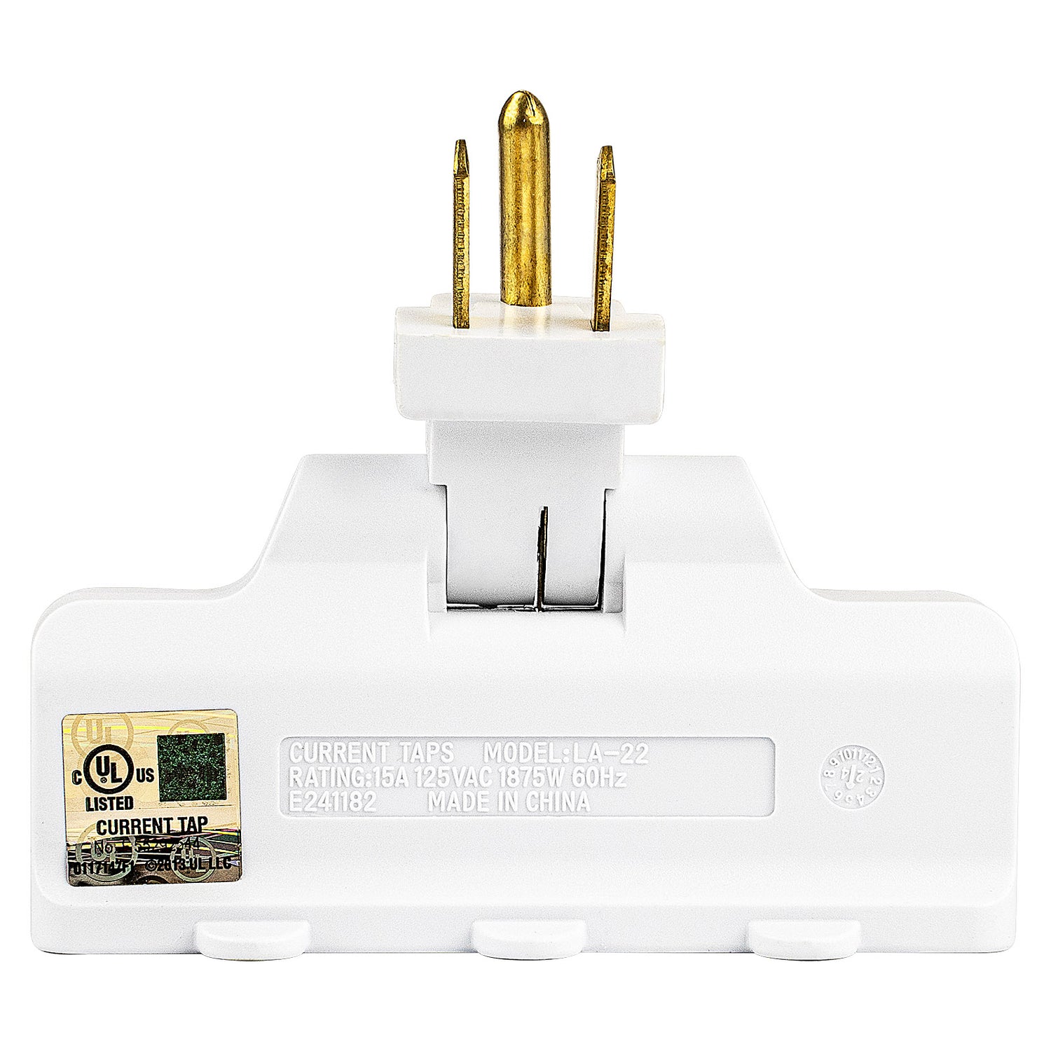3 Outlet Swiveling Grounded Wall Socket (14-519)