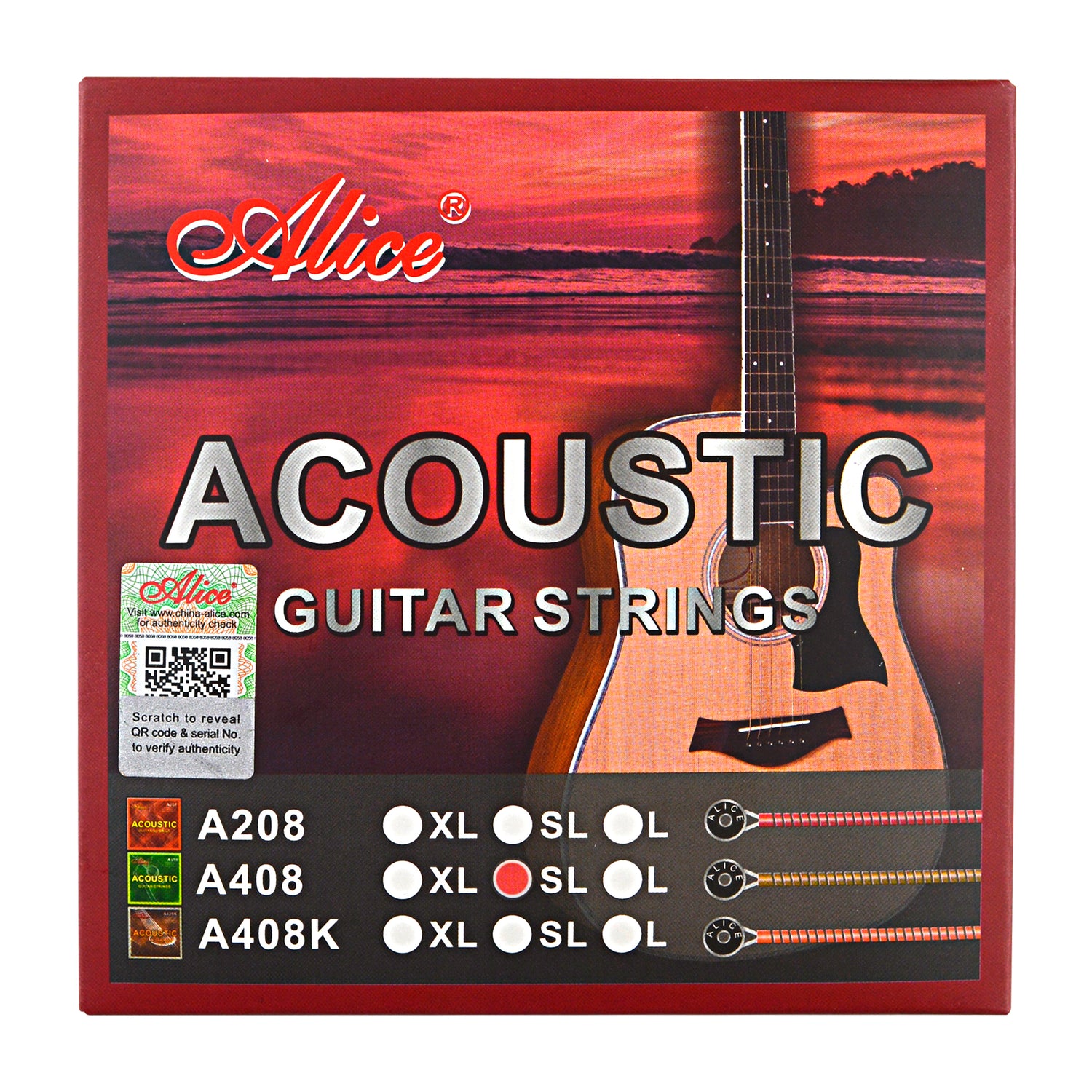 Acoustic Guitar String Set, Super Light (A408-SL)