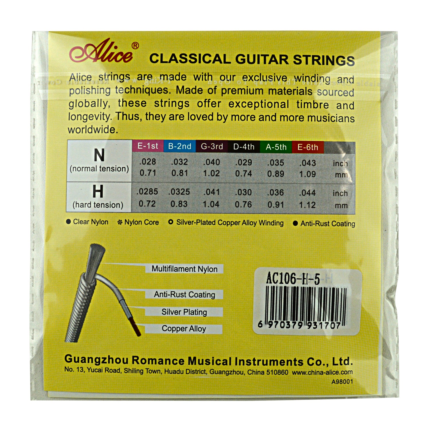 Classical Guitar String, A-5th (AC106-H-5)