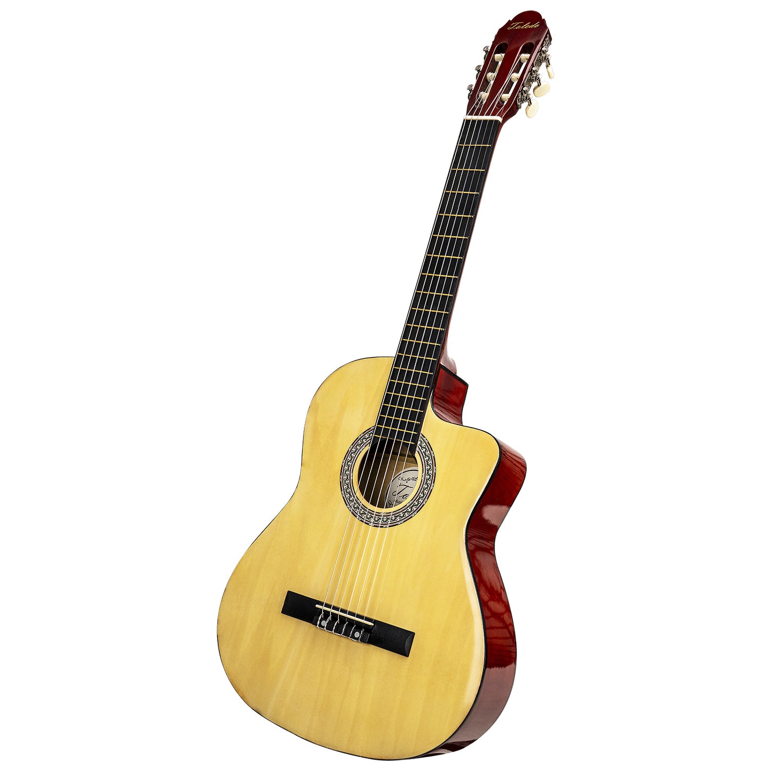 39” Electro Acoustic Cutaway Guitar, Bright Wood (ACG-3910CEQ-WH)