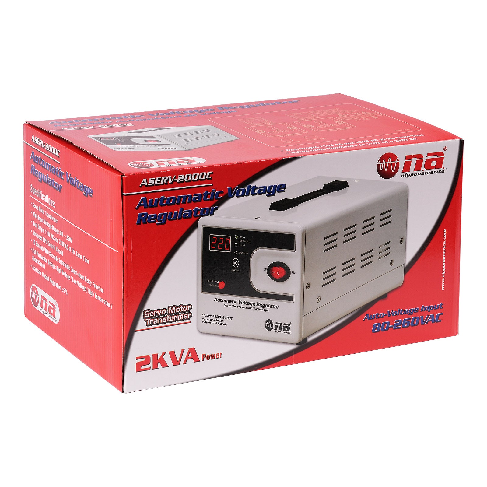 2KVA Automatic Voltage Regulator (ASERV-2000C) – NipponAmerica