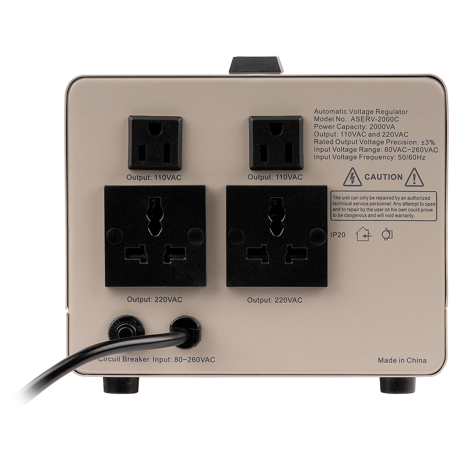 2KVA Automatic Voltage Regulator (ASERV-2000C) – NipponAmerica