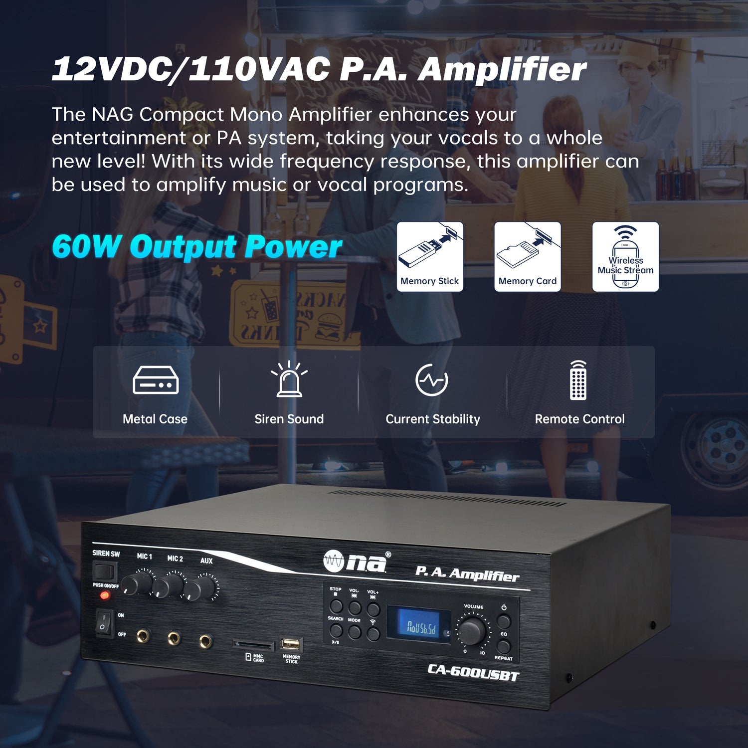 P.A. Amplifier with Bluetooth (CA-600USBT)