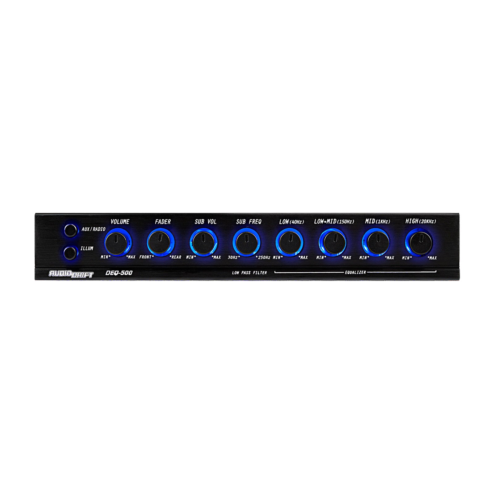 4-Band Graphic Equalizer with Subwoofer Output (DEQ-500