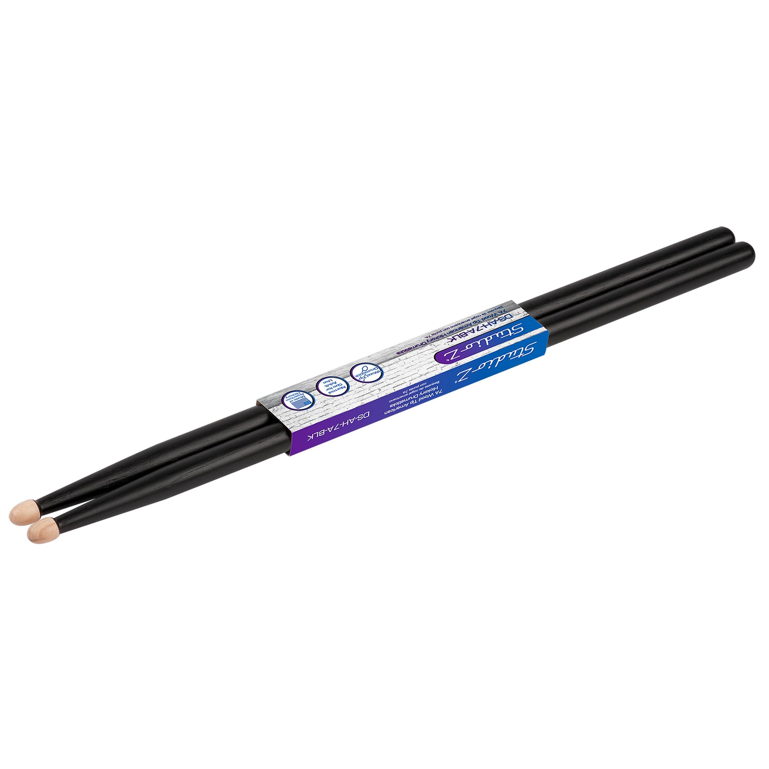 American Hickory Drumsticks, 7A Wood Tip (DS-AH-7A-BLK)