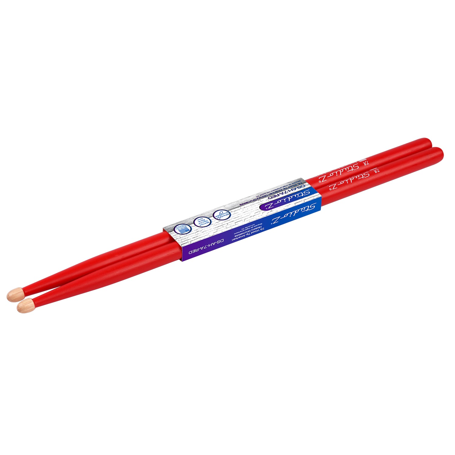 American Hickory Drumsticks, 7A Wood Tip (DS-AH-7A-RED)