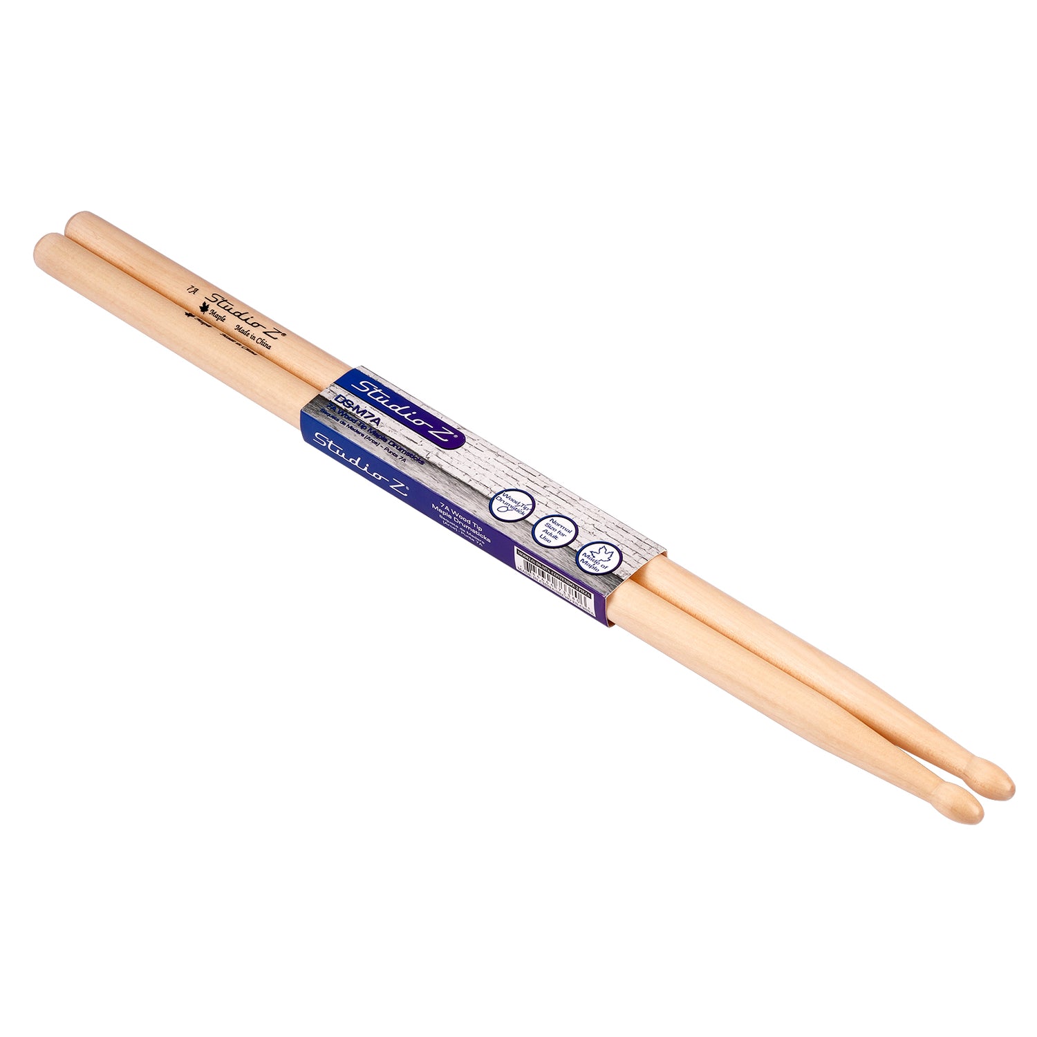 Maple Drumsticks, 7A Wood Tip (DS-M7A)