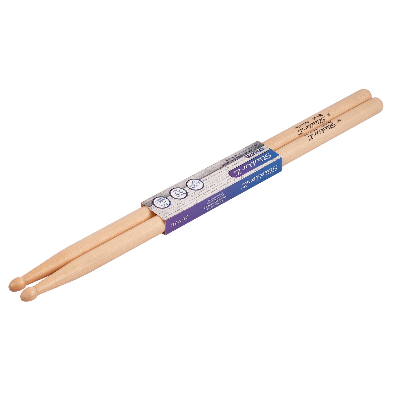 Maple Drumsticks, 7B Wood Tip (DS-M7B)