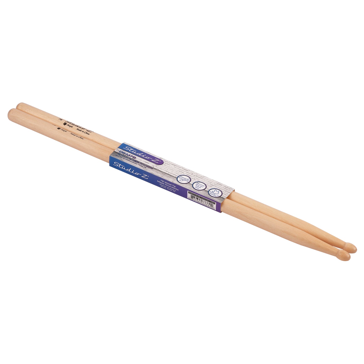 Maple Drumsticks, 7B Wood Tip (DS-M7B)