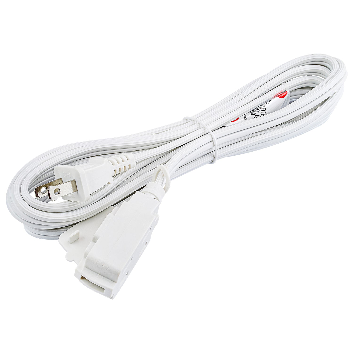 12’ Flat Plug Extension Cord (EX-ID216-12WHT)