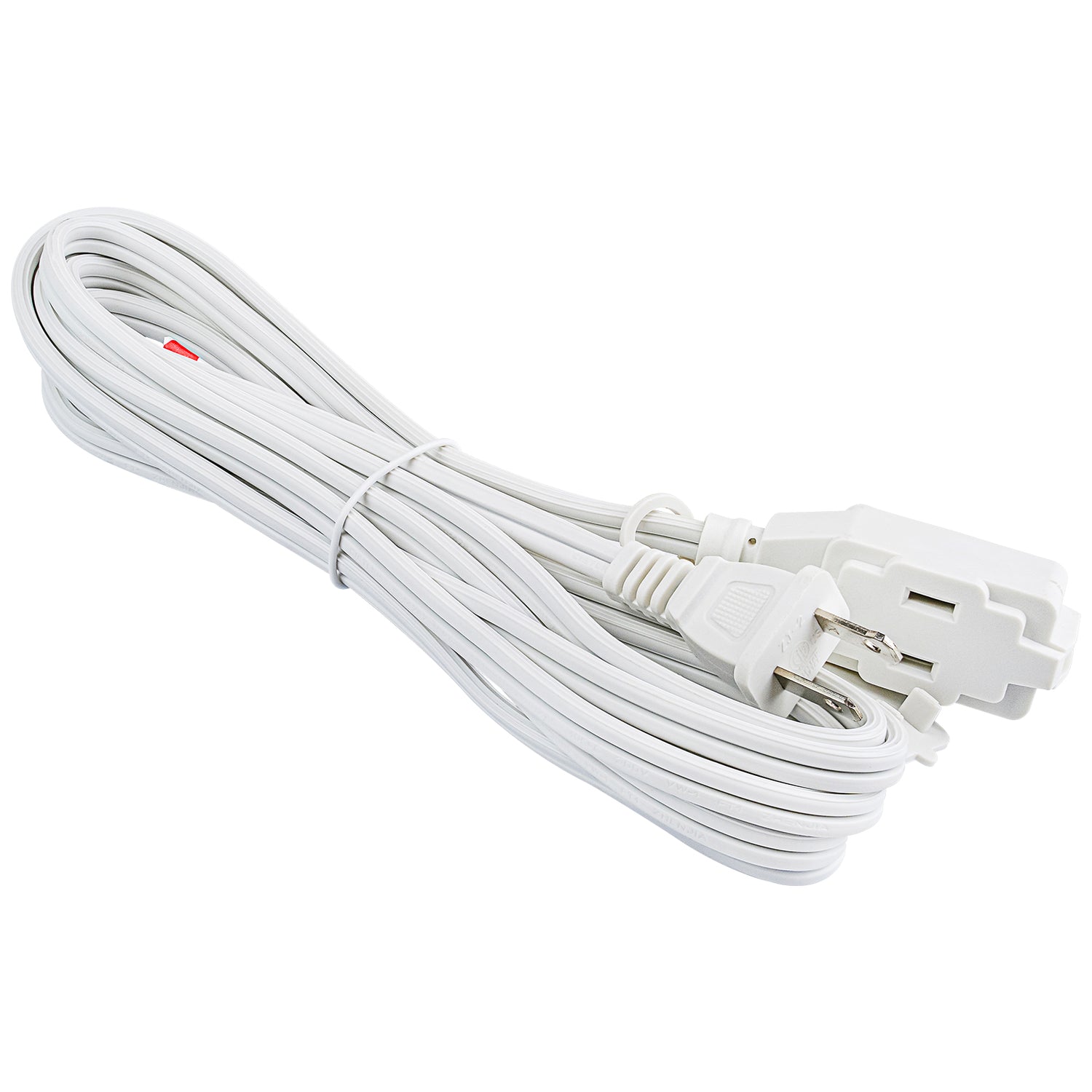 12’ Flat Plug Extension Cord (EX-ID216-12WHT)