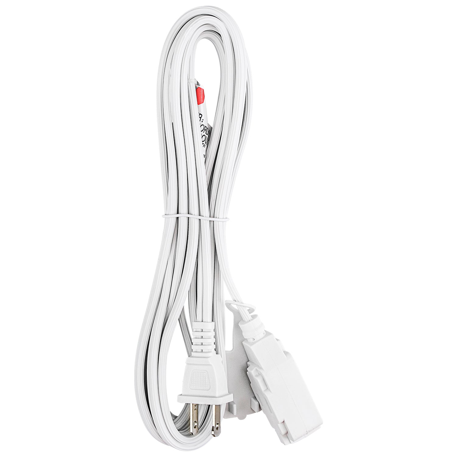 12’ Flat Plug Extension Cord (EX-ID216-12WHT)