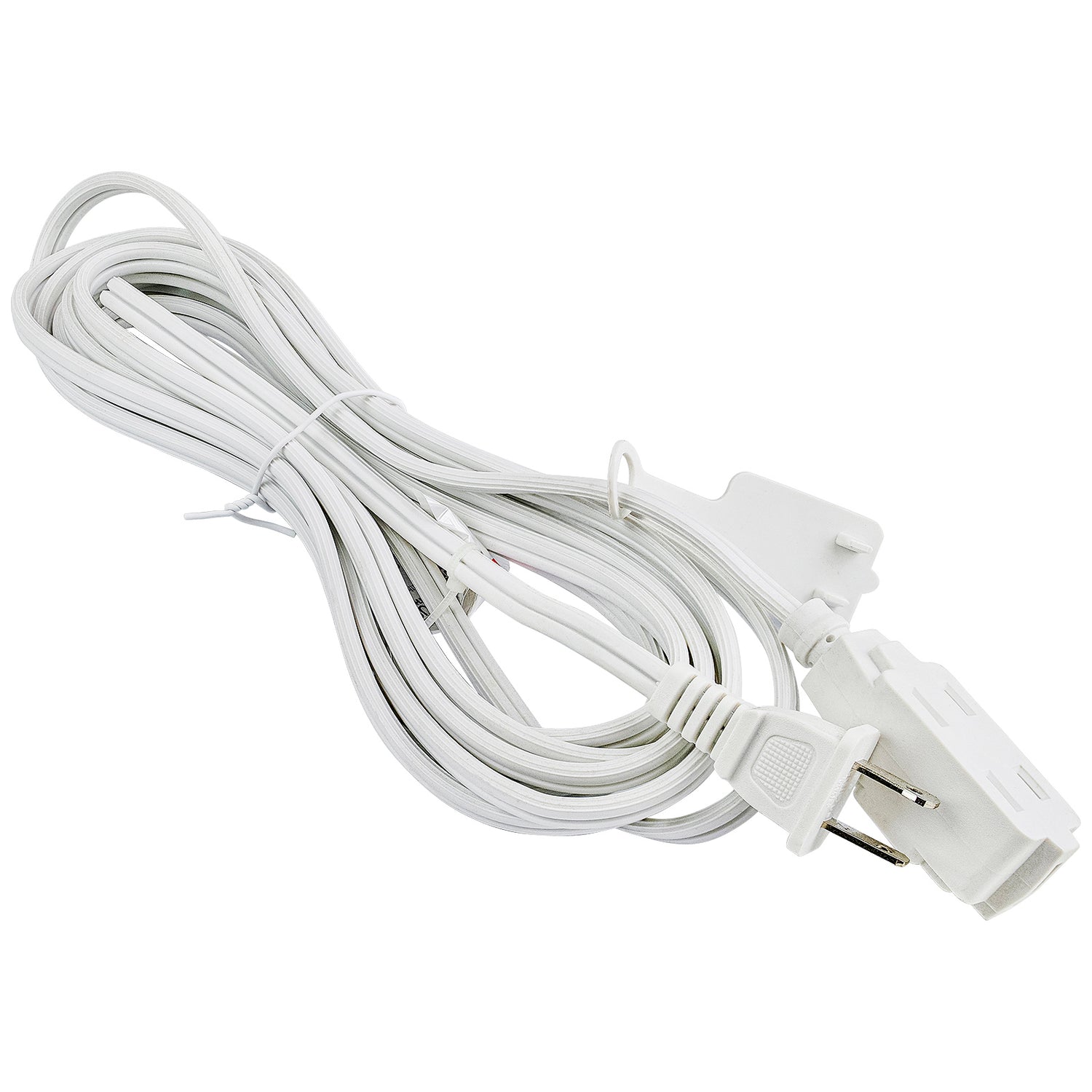 15’ Flat Plug Extension Cord (EX-ID216-15WHT)