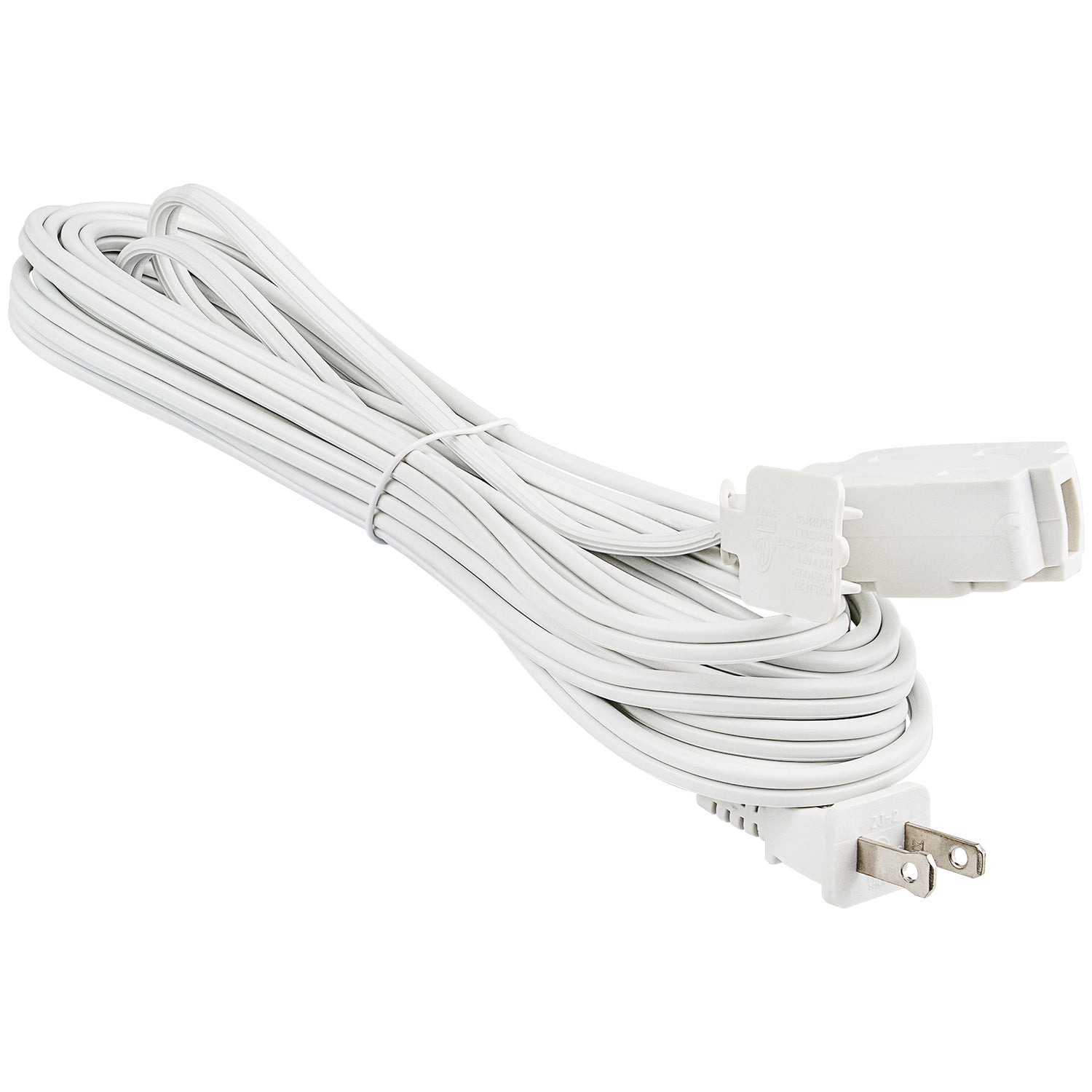 20’ Flat Plug Extension Cord (EX-ID216-20WHT)